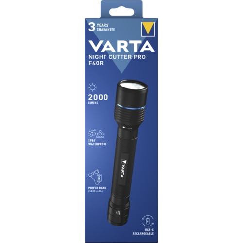Fotografie Lanterna Varta Night Cutter Pro F40R, 2000 lm, 5 niveluri de lumina, 350 m gama fasciculului, IP67