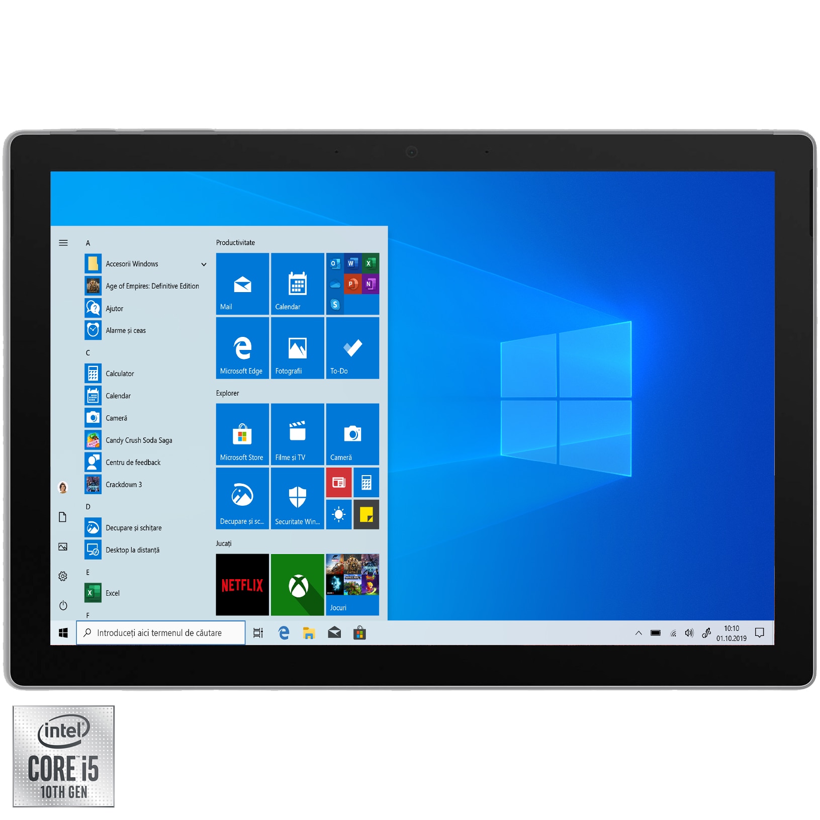 Fotografie Laptop 2 in 1 Microsoft Surface Pro 7 cu procesor Intel Core i5-1035G4, 12.3", Pixel Sense, Touch, 8GB, 256GB SSD, Intel Iris Plus Graphics, Windows 10 Pro, Platinum