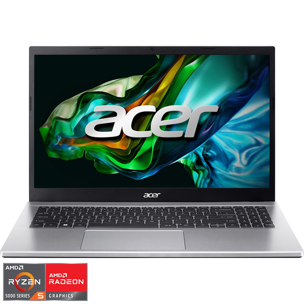 Fotografie Laptop Acer Aspire 3 A315-44P-R92B cu procesor AMD Ryzen™ 5 5500U pana la 4.0 GHz, 15.6", Full HD, 8GB DDR4, 512GB SSD, AMD Radeon™ Graphics, No OS, Pure Silver