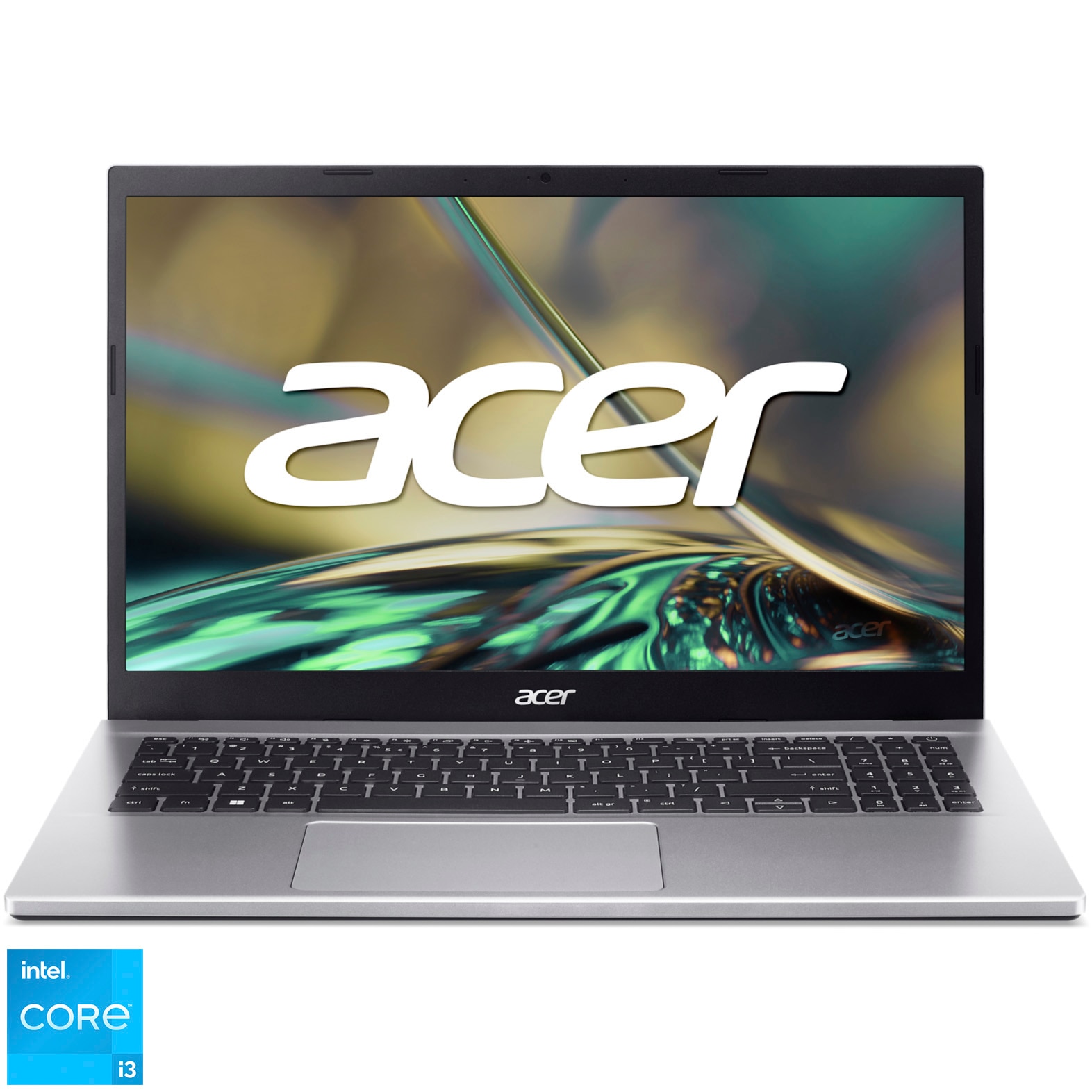 Fotografie Laptop Acer Aspire 3 A315-59-38DL cu procesor Intel® Core™ i3-1215U pana la 4.40 GHz, 15.6", Full HD, 8GB DDR4, 512GB SSD, Intel® UHD Graphics, No OS, Pure Silver