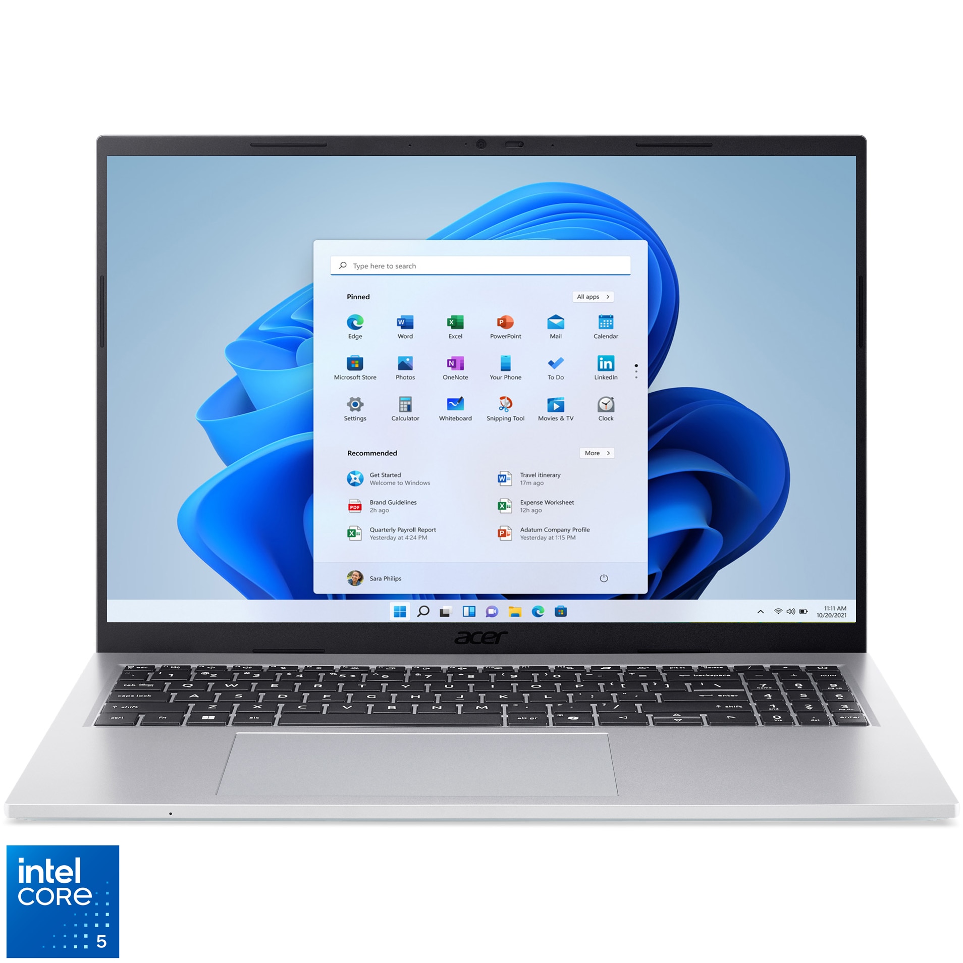 Fotografie Laptop Acer Aspire Go 16 AG16-71P-566Q cu procesor Intel® Core™ 5 120U pana la 5 Ghz, 15.6" WUXGA IPS 120Hz, 16GB DDR5, 512GB SSD, Intel® Graphics, Windows 11 Home, Silver