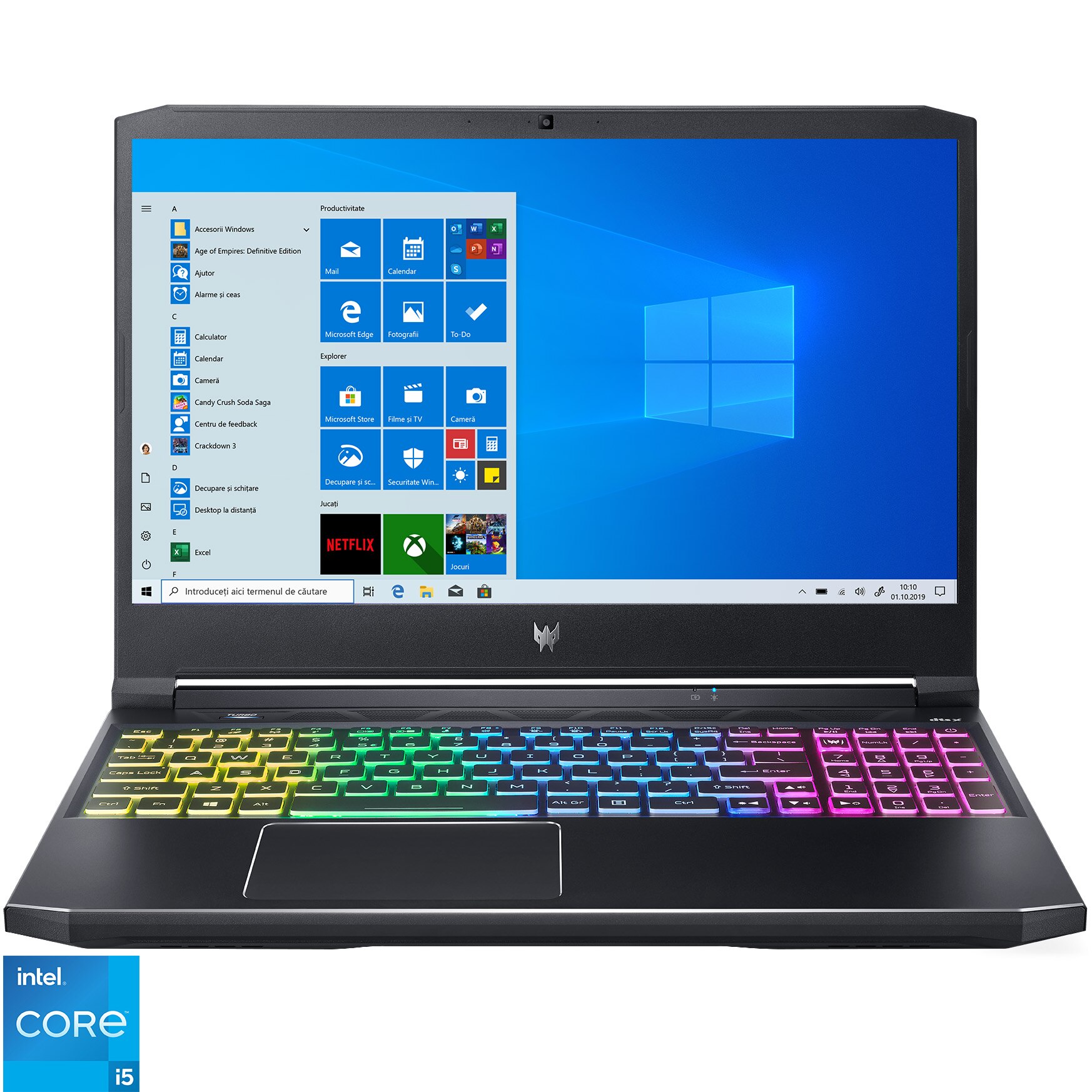 Fotografie Laptop Acer Gaming Predator Helios 300 PH315-54 cu procesor Intel® Core™ i5-11400H, 15.6", Full HD, 144Hz, 16GB, 1TB SSD, NVIDIA® GeForce RTX™ 3060 6GB, Windows 10 Home, Black