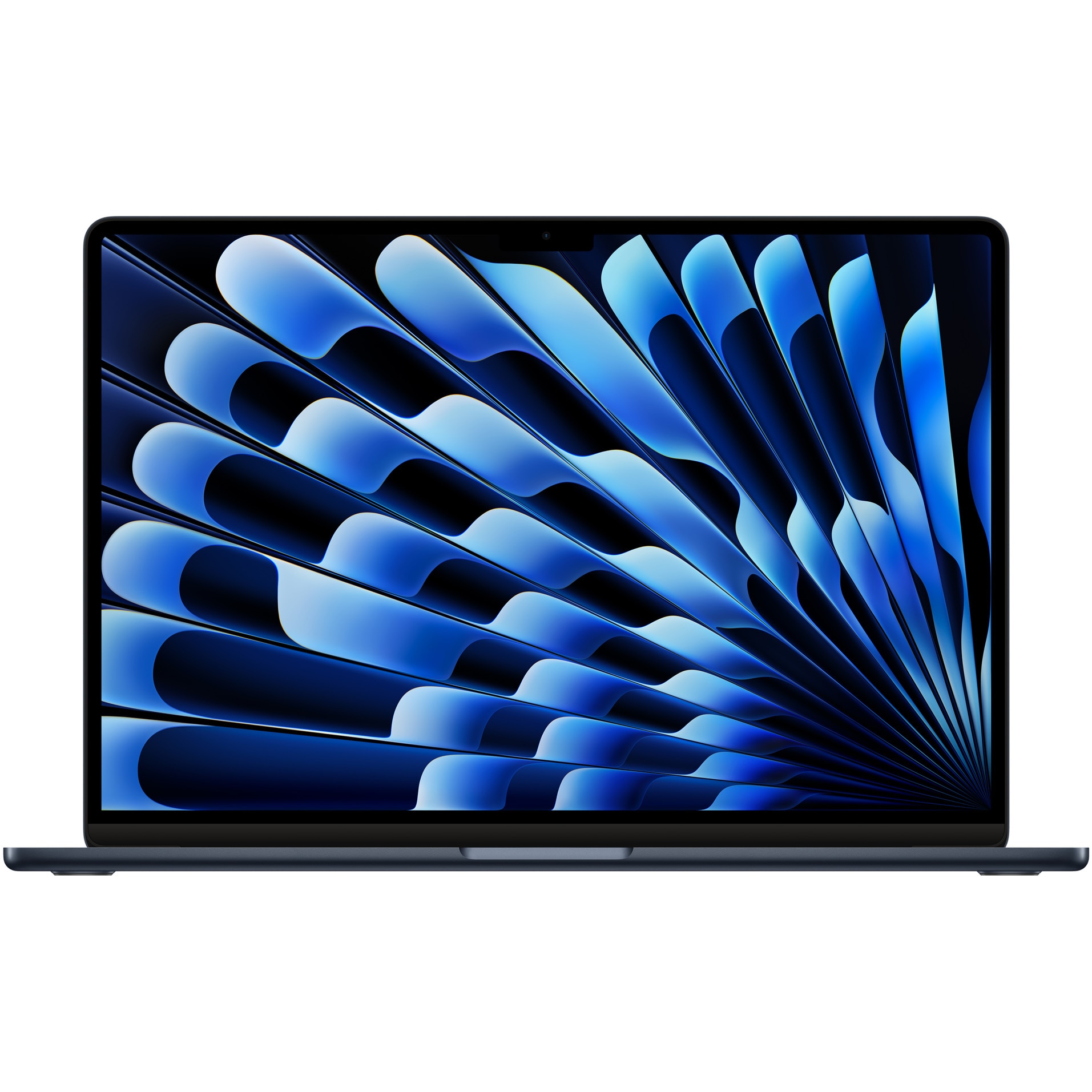 Fotografie Laptop Apple MacBook Air 15.3'', cu procesor Apple M3, 8 nuclee CPU si 10 nuclee GPU, 16GB, 256GB, Midnight, Tastatura Internationala