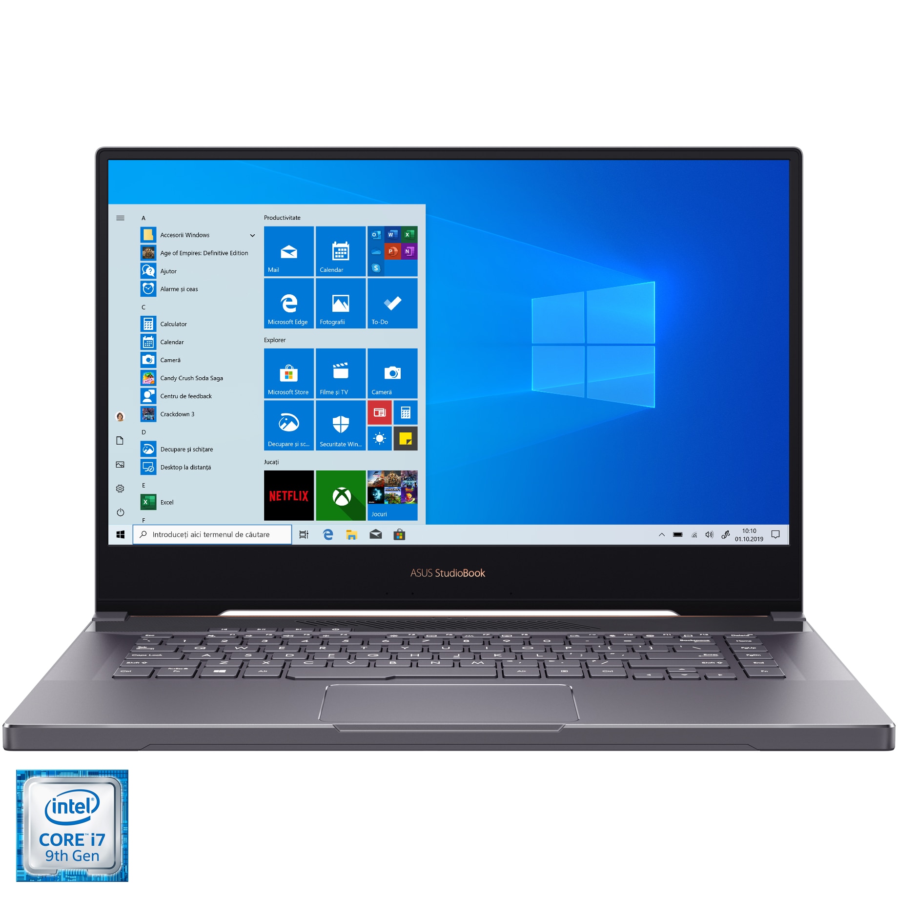 Fotografie Laptop ASUS ProArt StudioBook Pro 15 W500G5T cu procesor Intel® Core™ i7-9750H pana la 4.50 GHz Coffee Lake, 15.6", 4K UHD, 32GB, 1TB SSD, NVIDIA® Quadro® RTX 5000 Max Q 16GB, Windows 10 Pro, Star Grey