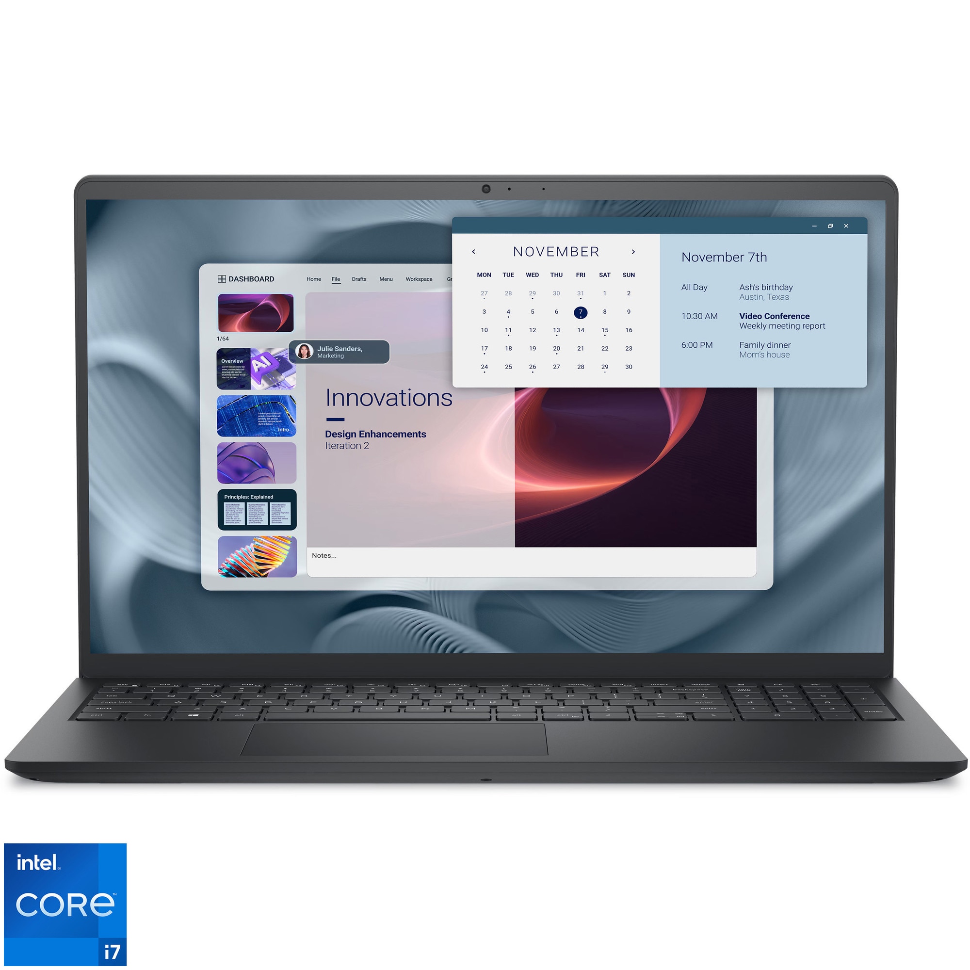 Fotografie Laptop Business Dell Pro 15 Essential cu procesor Intel® Core™ i7-1355U pana la 5.00 GHz, 15.6", Full HD, 120Hz, 16GB RAM, 512GB SSD, Intel® UHD Graphics, Windows 11 Pro, FPR, Backlit, 3y ProSupport and Next Business Day Onsite