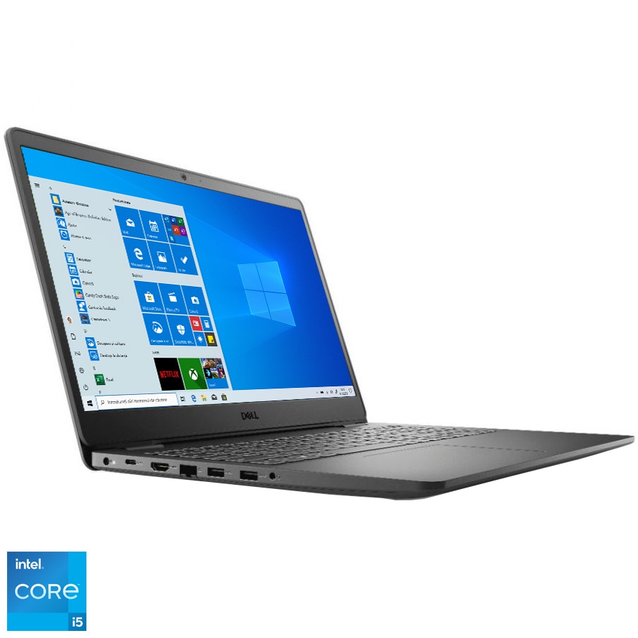 Fotografie Laptop Dell Vostro 3500 cu procesor Intel® Core™ i5-1135G7 pana la 4.20 GHz pana la 4.20 GHz, 15.6", Full HD, 4GB, 1TB HDD, Intel Iris Xe Graphics, Windows 10 Pro, Black