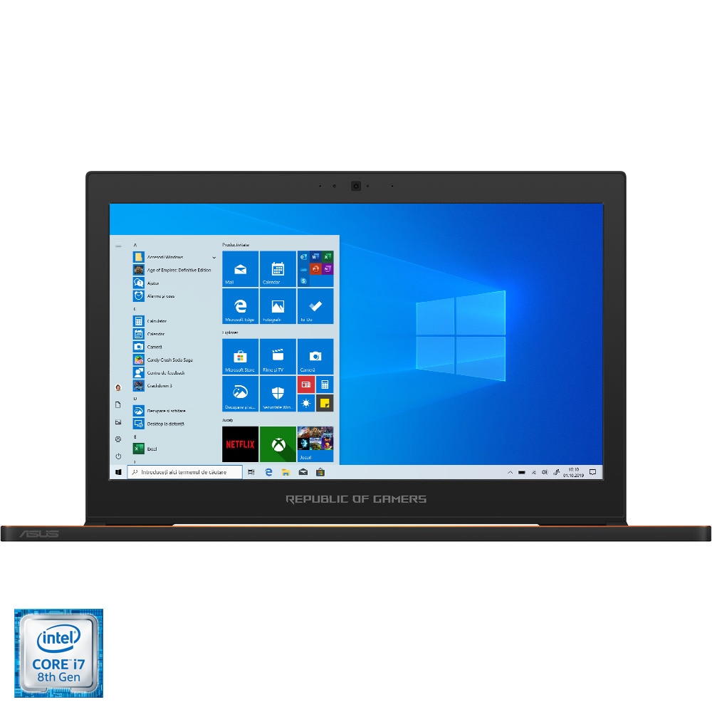 Fotografie Laptop Gaming ASUS ROG New ZEPHYRUS GX501GI cu procesor Intel® Core™ i7-8750H pana la 4.10 GHz, Coffee Lake, 15.6", Full HD, 144Hz, 3ms G-Sync, 24GB, 512GB SSD, NVIDIA GeForce GTX 1080 8GB Max-Q, Microsoft Windows 10, Black