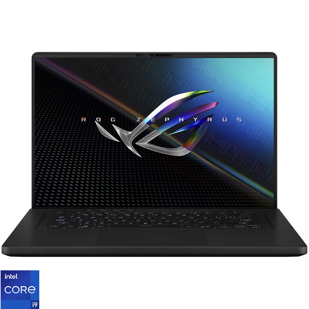 Fotografie Laptop Gaming ASUS ROG Zephyrus M16 GU603ZW cu procesor Intel® Core™ i9-12900H, 16", WQXGA, 165Hz, 32GB, 1TB SSD,NVIDIA® GeForce RTX™ 3070 Ti 8GB, No OS, Off Black