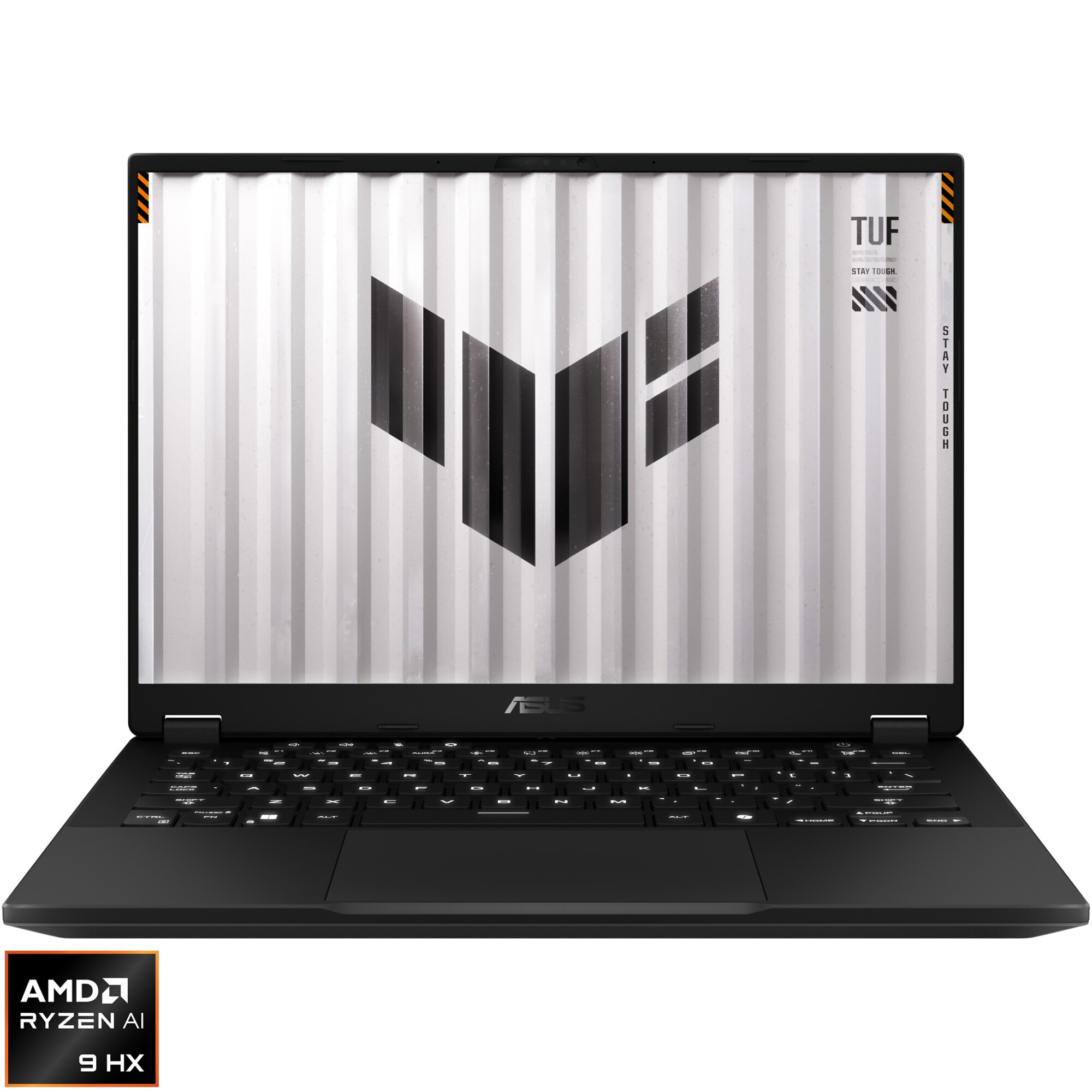 Fotografie Laptop Gaming ASUS TUF A14 FA401WU cu procesor AMD Ryzen™ AI 9 HX 370 pana la 5.10 GHz, 14", 2.5K, IPS, 165Hz, 16GB LPDDR5X, 1TB SSD, NVIDIA® GeForce RTX™ 4050 6GB GDDR6 TGP 100W, No OS, Jaeger Gray