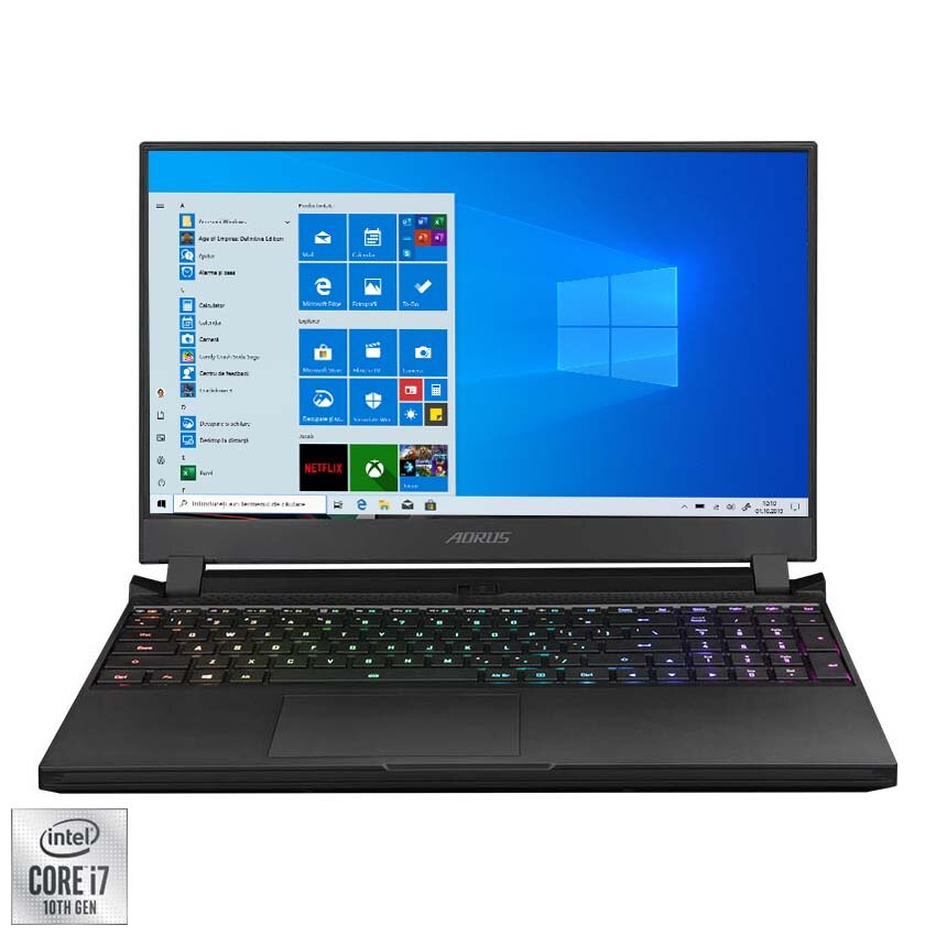 Fotografie Laptop Gaming Gigabyte AORUS 15G cu procesor Intel® Core™ i7-10870H pana la 5.00 GHz, 15.6", Full HD, 32GB, 1TB SSD, NVIDIA GeForce RTX 3080 8GB, Windows 10 Pro, Black