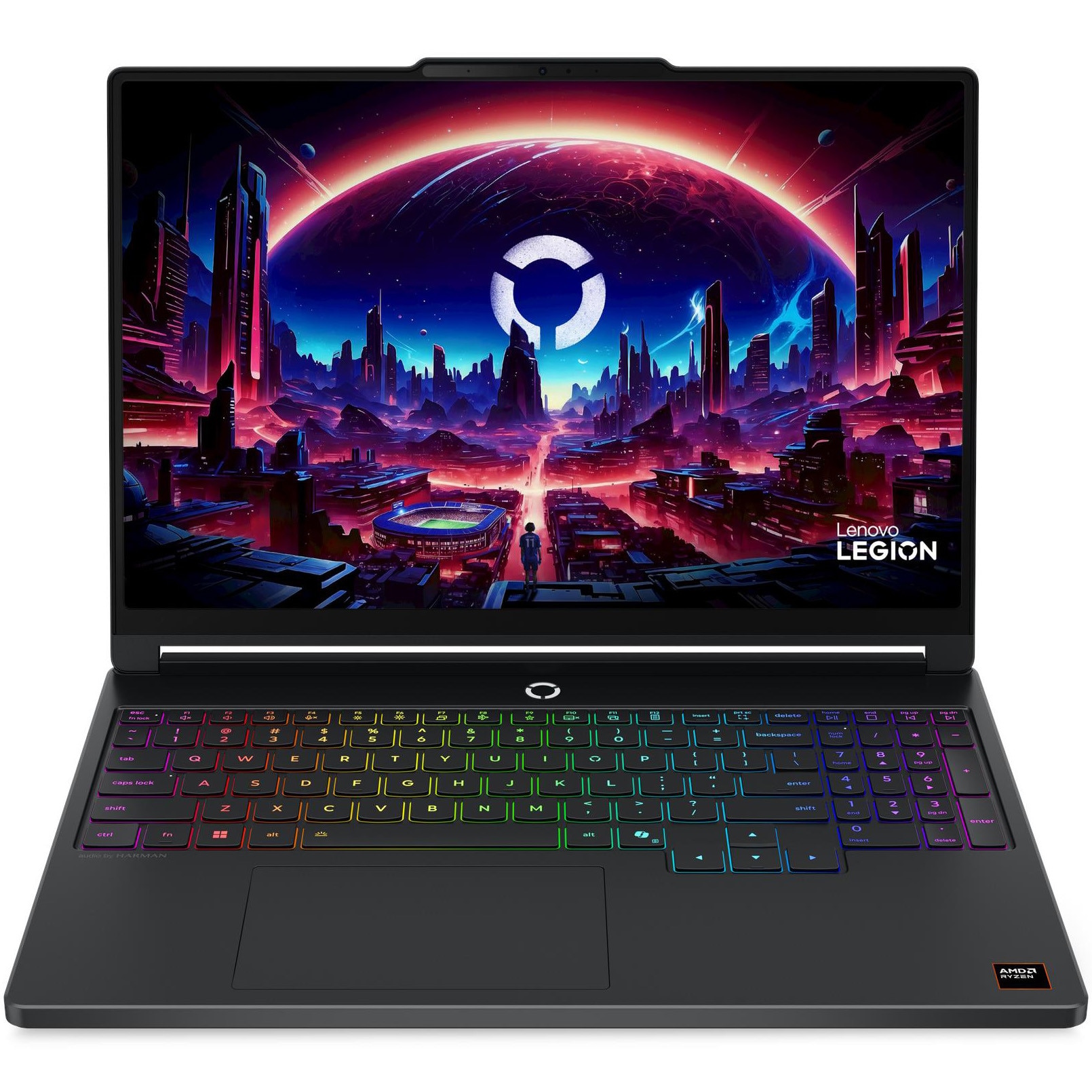 Fotografie Laptop Gaming Lenovo Legion 5 15AHP11 cu procesor AMD Ryzen™ 7 250 pana la 5.1GHz, 15.3" WQXGA, OLED, 165Hz, 16GB DDR5, 1TB SSD, NVIDIA GeForce RTX™ 5060 8GB GDDR7, No OS, Eclipse Black, 3Y on-site Premium Care