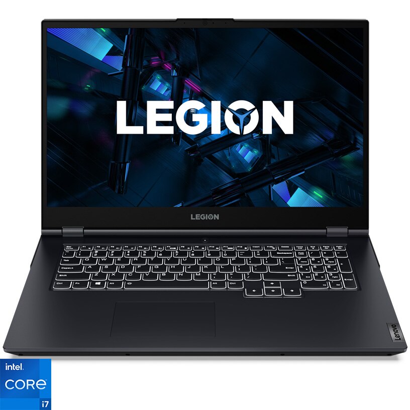 Fotografie Laptop Gaming Lenovo Legion 5 17ITH6H cu procesor Intel Core i7-11800H, 17.3", Full HD, IPS, 144Hz, 16GB, 1TB SSD, NVIDIA GeForce RTX 3060 6GB, No OS, Phantom Blue