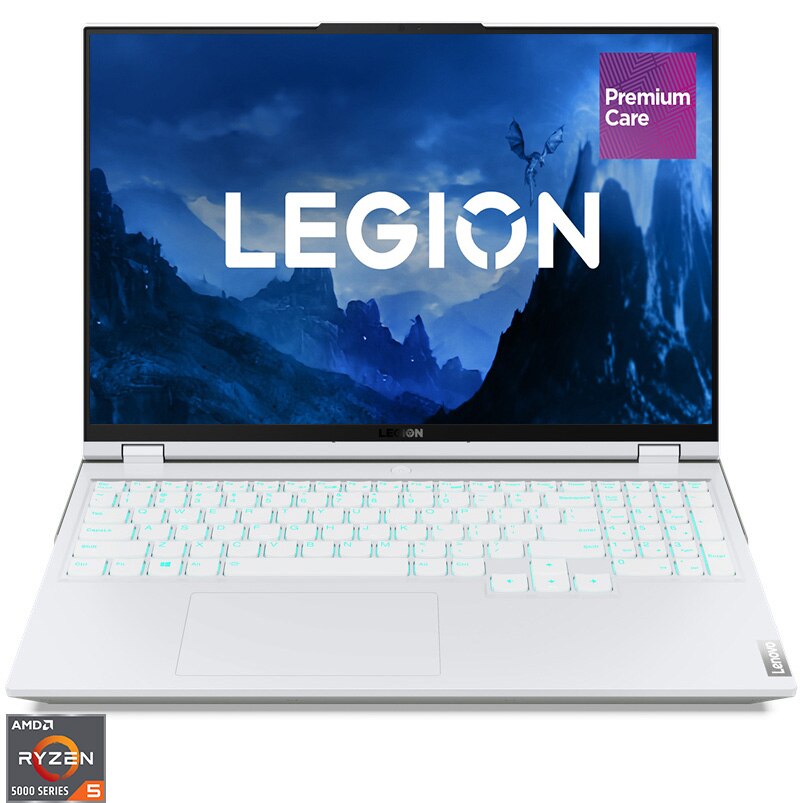 Fotografie Laptop Gaming Lenovo Legion 5 Pro 16ACH6H cu procesor AMD Ryzen™ 5 5600H pana la 4.2 GHz, 16", WQXGA, IPS, 16GB, 512GB SSD, NVIDIA GeForce RTX 3060 6GB, No OS, Stingray, 3y on-site, Premium Care