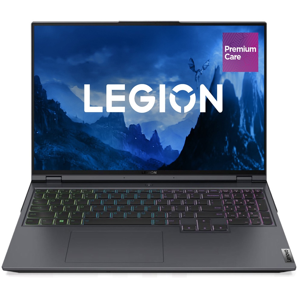 Fotografie Laptop Gaming Lenovo Legion 5 Pro 16ARH7H cu procesor AMD Ryzen™ 7 6800H pana la 4.70 GHz, 16", WQXGA, IPS, 165Hz, 16GB, 512GB SSD, NVIDIA GeForce RTX 3070 Ti 8GB GDDR6, No OS, Storm Grey, 3y on-site, Premium Care