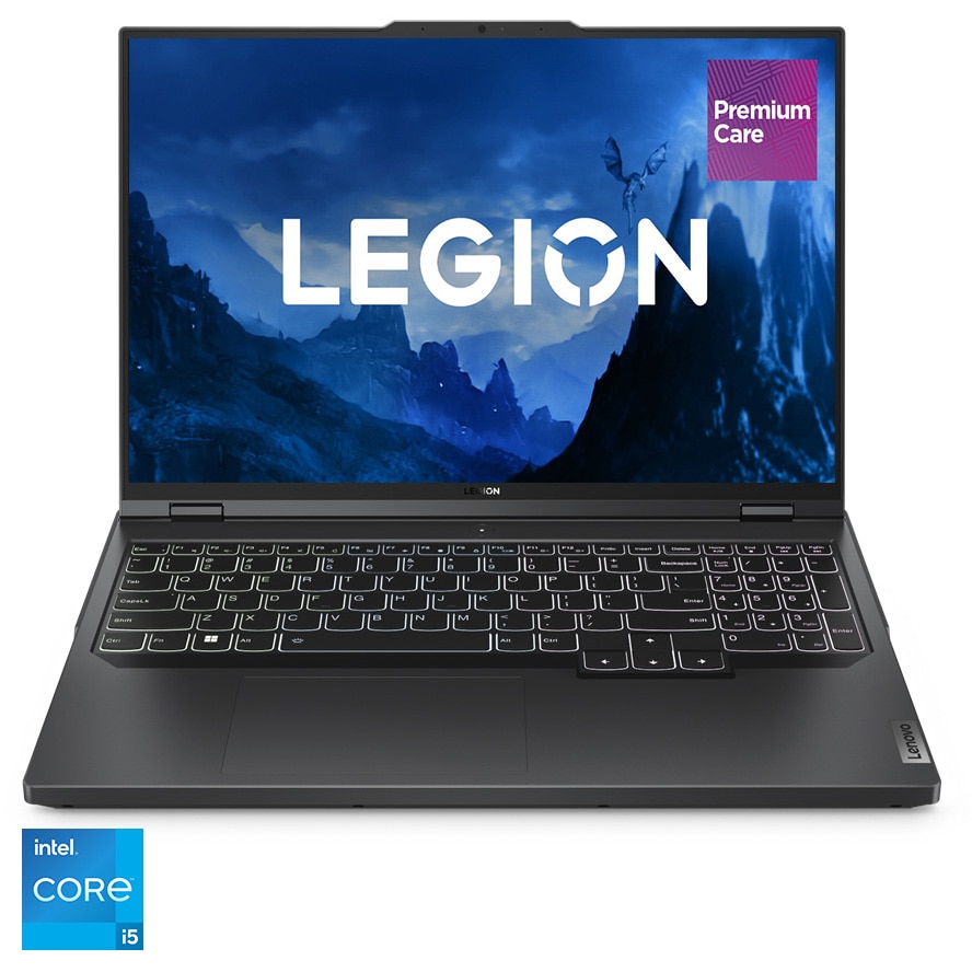 Fotografie Laptop Gaming Lenovo Legion Pro 5 16IRX8 cu procesor Intel® Core™ i5-13500HX pana la 4.6 GHz, 16'', WQXGA, IPS, 240Hz, 32GB, 1TB SSD, NVIDIA® GeForce RTX™ 4060 8GB GDDR6, No OS, Onyx Grey, 3y on-site, Premium Care