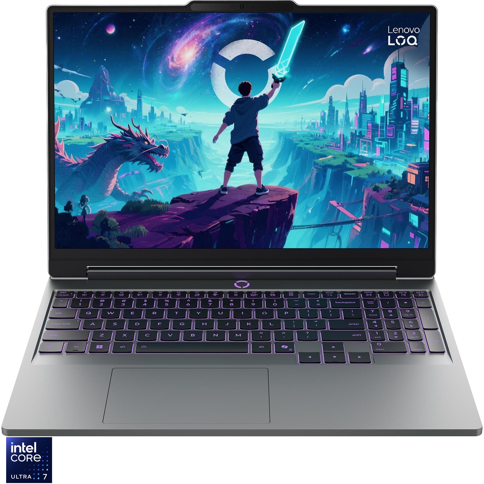 Fotografie Laptop Gaming Lenovo LOQ 15IPH11 cu procesor Intel Core™ Ultra 7 356H pana la 4.7GHz, 15.3" WUXGA, IPS, 165Hz, 16GB DDR5, 1TB SSD, NVIDIA GeForce RTX™ 5060 8GB GDDR7, No OS, Luna Grey, 3Y on-site Premium Care