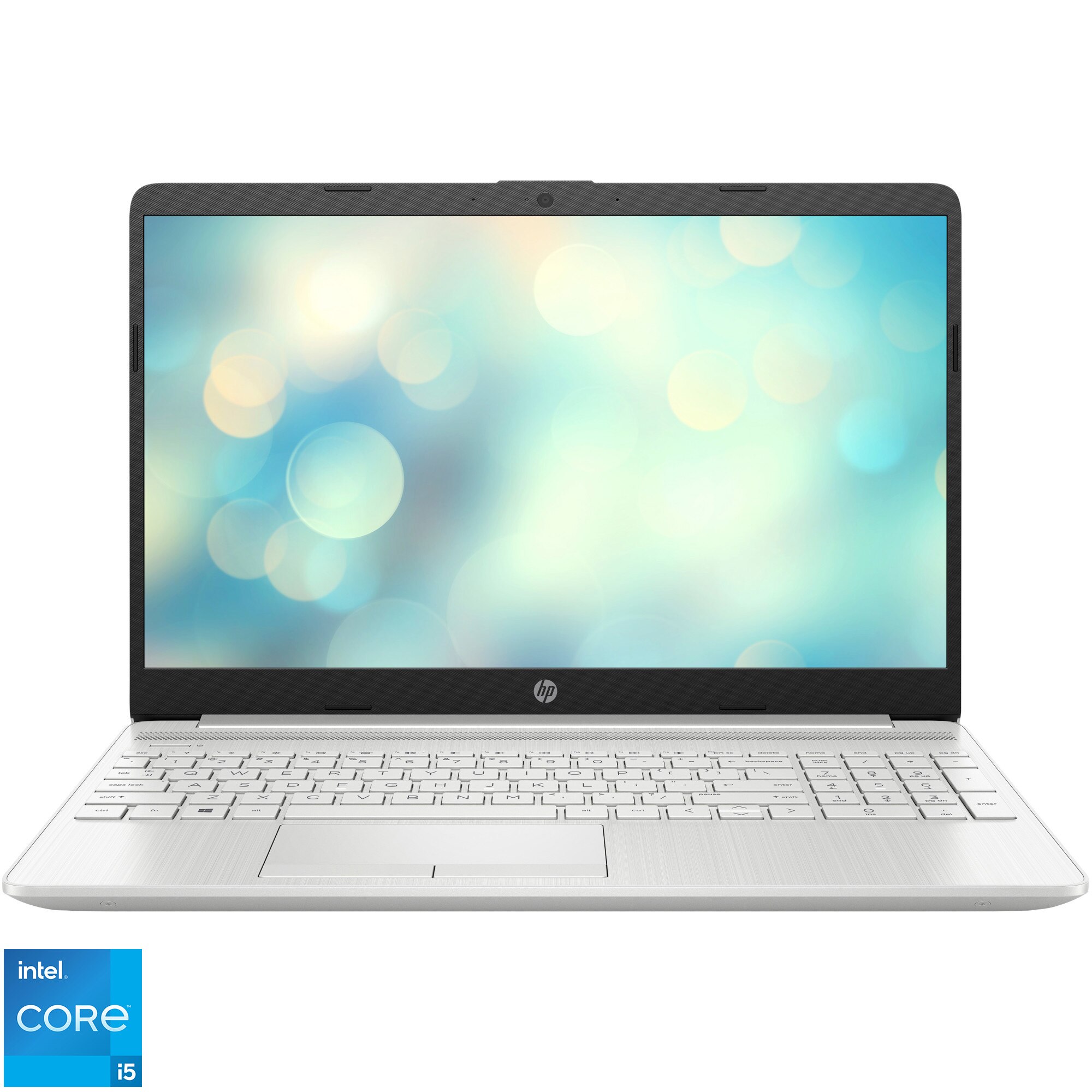 Fotografie Laptop HP 15-dw4017nq cu procesor Intel® Core™ i5-1235U pana la 4.40 GHz, 15.6 FHD IPS, 8GB DDR4, | 512GB PCIe SSD, NVIDIA GEFORCE MX550 2GB, FreeDOS, Natural Silver