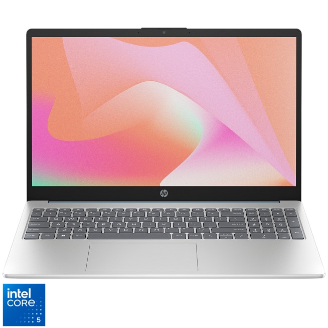 Fotografie Laptop HP 15-fd0114nq cu procesor Intel® Core™ 5 120U pana la 5.0 GHz 15.6" Full HD, 16GB DDR5, 512 GB SSD, Intel® Graphics, NO OS, Diamond White