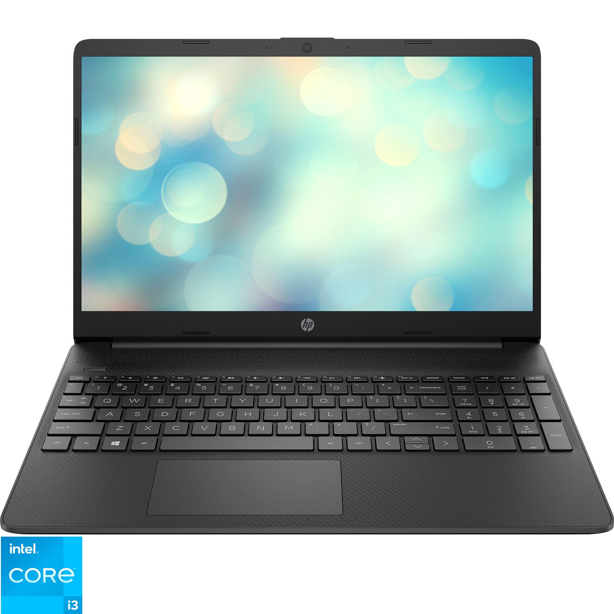 Fotografie Laptop HP 15s-fq5038nq cu procesor Intel® Core™ i3-1215U pana la 4.40 GHz, 15.6 FHD, 8GB, 512GB PCIe SSD, Intel UHD Graphics, FreeDOS, Jet Black