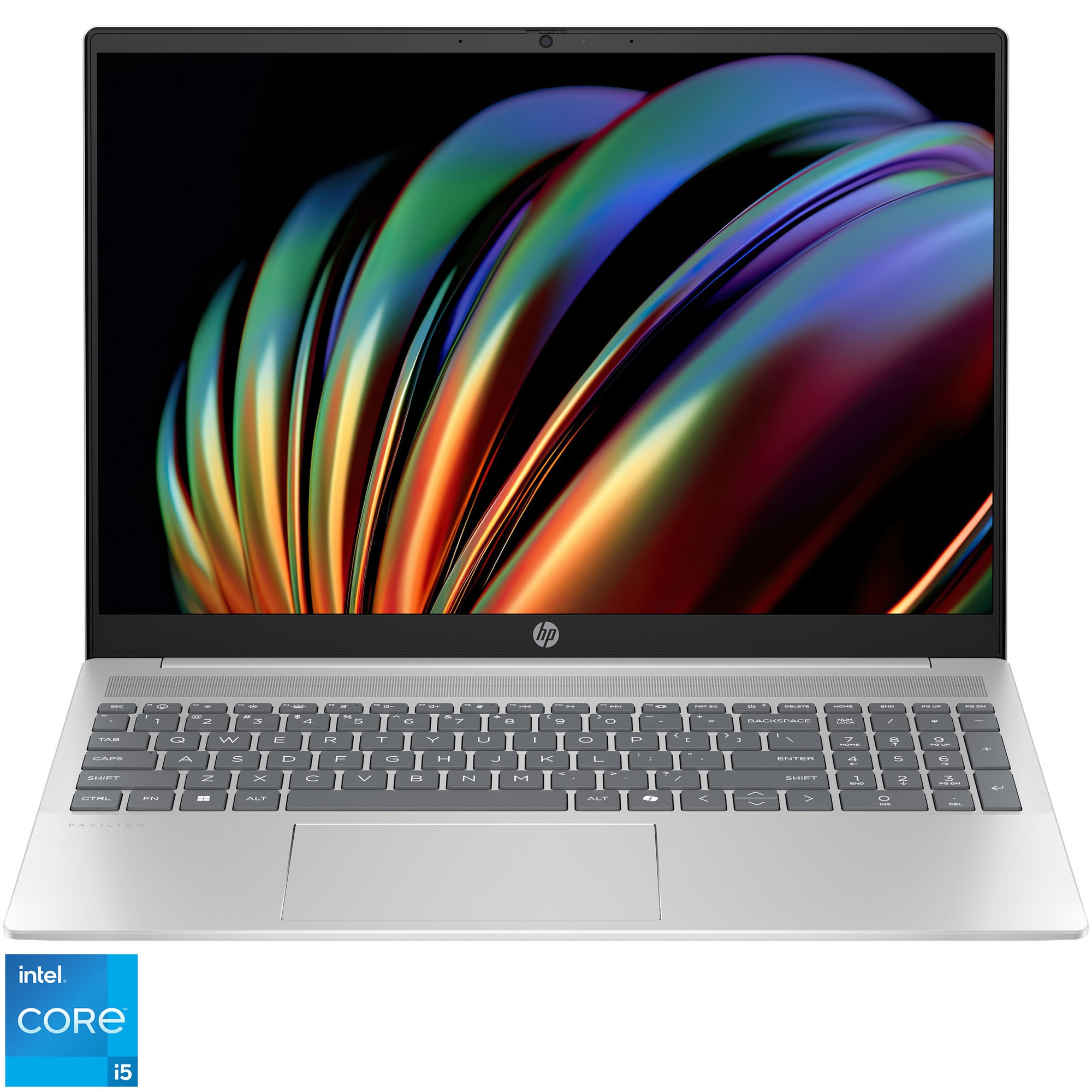 Fotografie Laptop HP Pavilion Laptop 16-af0016nn cu procesor Intel® Core™ i5-1334U pana la 4.6GHz, 16'', 2K, OLED, 16GB LPDDR5X RAM, 1TB SSD, Intel® Iris® Xᵉ Graphics, Windows 11 Home, Natural silver aluminum