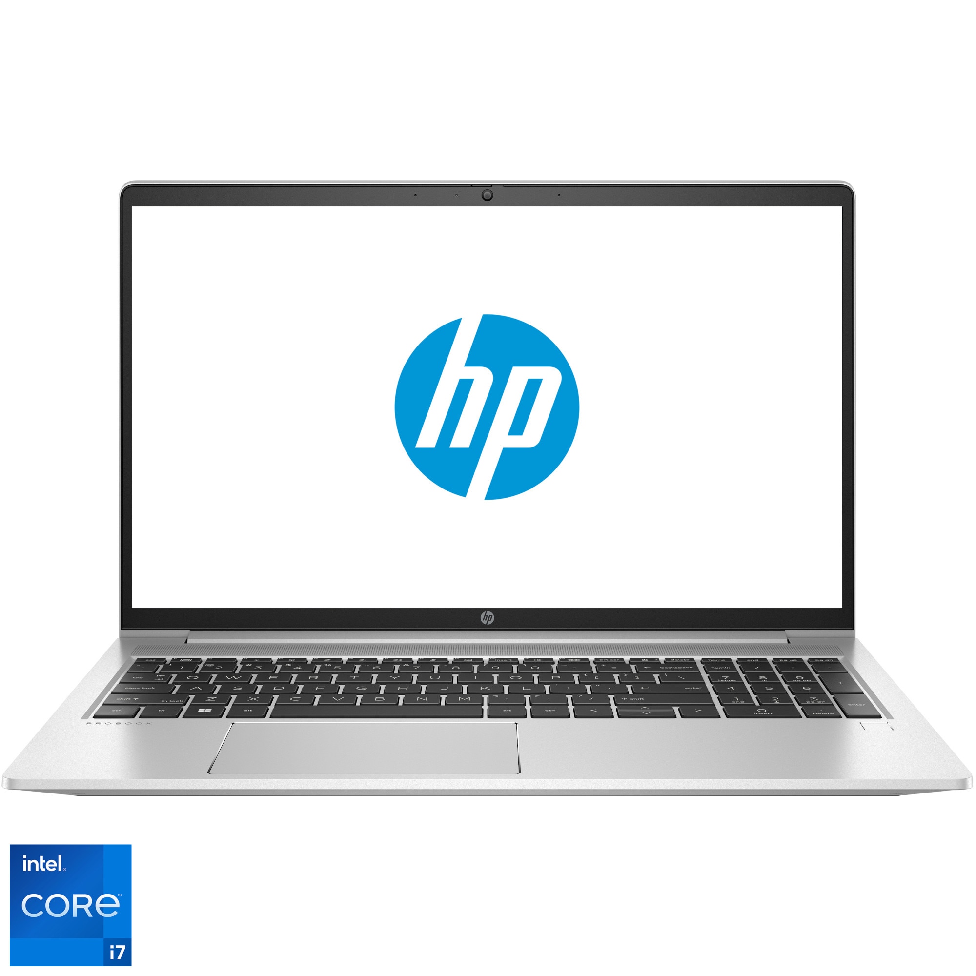 Fotografie Laptop HP ProBook 450 G9 cu procesor Intel® Core™ i7-1255U pana la 4.70 GHz, 15.6'', Full HD, 16GB DDR4, 1TB SSD, NVIDIA GeForce MX 570A 2GB GDDR6, Free DOS, Pike Silver