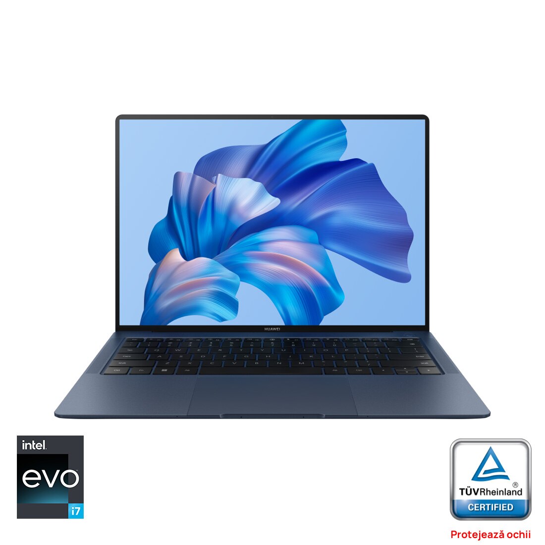 Fotografie Laptop Huawei MateBook X Pro cu procesor Intel® Core™ i7-1260P pana la 4.70 GHz, 14.2", 3K, 16GB, 1TB SSD, Touch, Intel® Iris® Xe Graphics, Windows 11 Pro, Ink Blue
