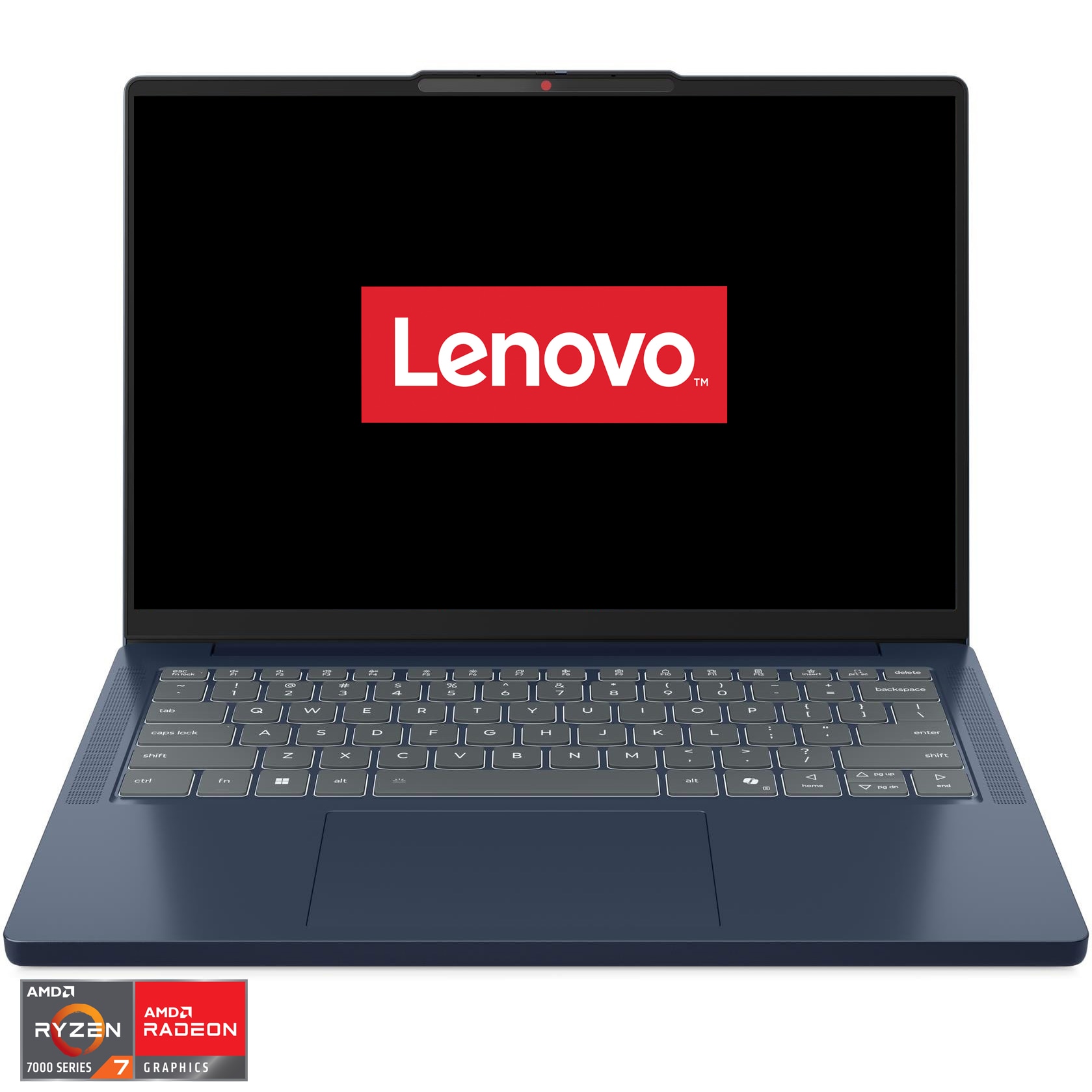 Fotografie Laptop Lenovo IdeaPad Slim 3 14ARP10 cu procesor AMD Ryzen™ 7 7735HS pana la 4.75GHz, 14" WUXGA, OLED, 16GB DDR5 RAM, 1TB SSD, AMD Radeon™ 680M Graphics, No OS, Cosmic Blue, 3Y Courier
