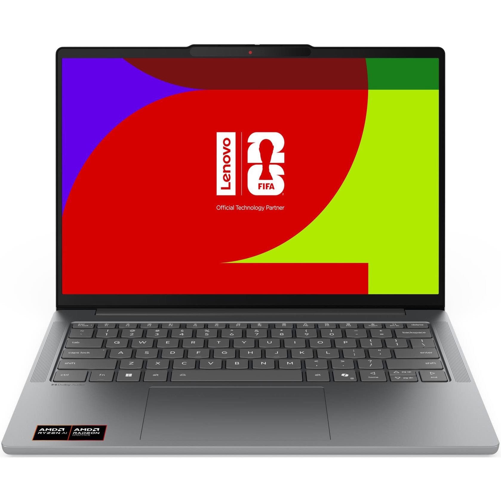 Fotografie Laptop Lenovo IdeaPad Slim 5 14AGP11 cu procesor AMD Ryzen™ AI 5 430 pana la 4.5GHz, 14" WUXGA, OLED, 16GB DDR5, 512GB SSD, AMD Radeon™ 840M Graphics, No OS, Luna Grey, 3y Courier or Carry-in, Fara incarcator