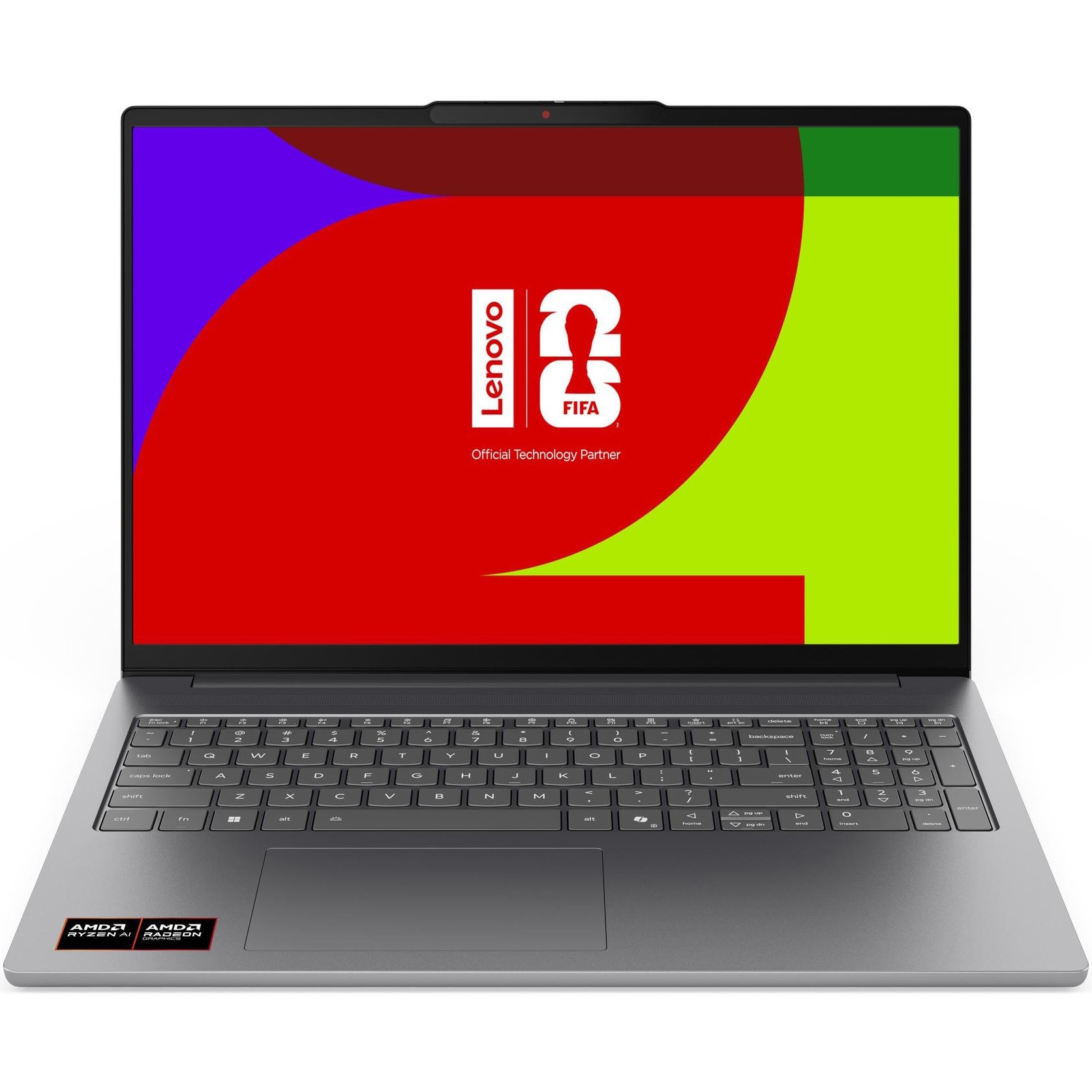 Fotografie Laptop Lenovo IdeaPad Slim 5 16AGP11 cu procesor AMD Ryzen™ AI 7 445 pana la 4.6GHz, 16" WUXGA, OLED, 16GB DDR5, 1TB SSD, AMD Radeon™ 840M Graphics, No OS, Luna Grey, 3y Courier or Carry-in, Fara incarcator