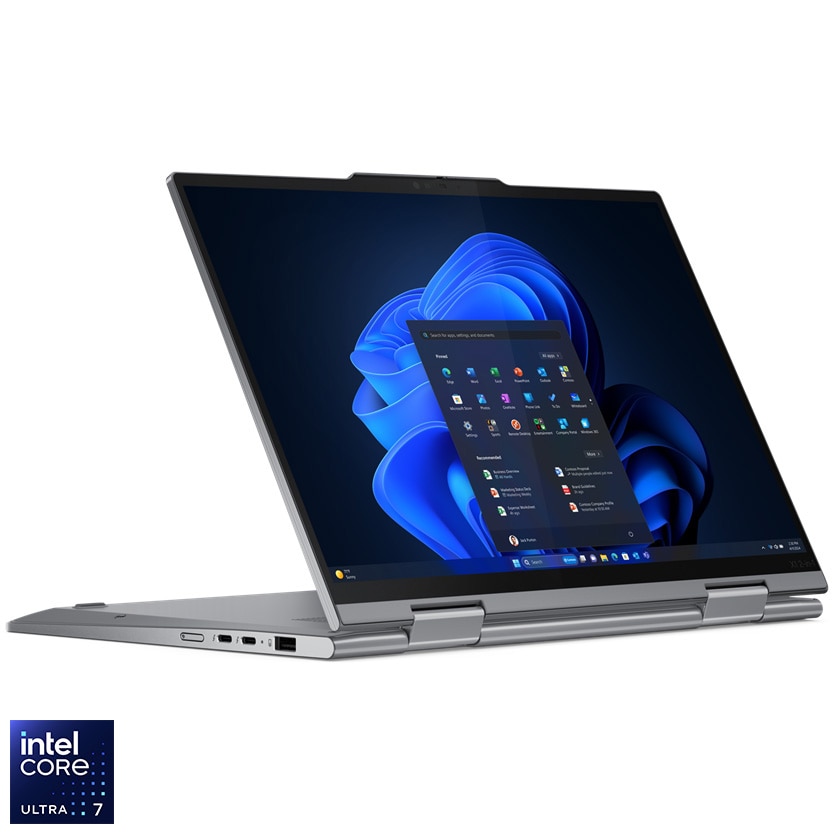 Fotografie Laptop Lenovo ThinkPad X1 2-in-1 Gen 9 cu procesor Intel® Core™ Ultra 7 165U pana la 4.9GHz, 14" WUXGA, IPS, Touch, 64GB LPDDR5x, 1TB SSD, Intel® Graphics, Windows® 11 Pro, Grey, 3y Courier or Carry-in