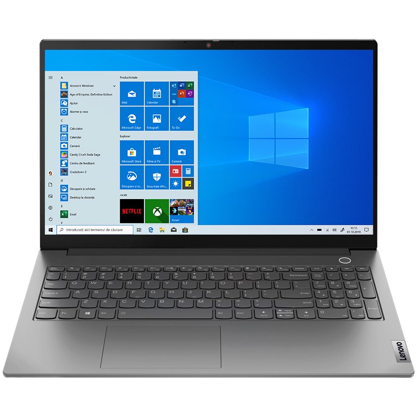 Fotografie Laptop ThinkBook 15 G2 ARE cu procesor AMD Ryzen 7 4700U pana la 4.10 GHz, 15.6", Full HD, 8GB, 512GB SSD, AMD Radeon Graphics, Windows 10 Pro, Mineral Grey