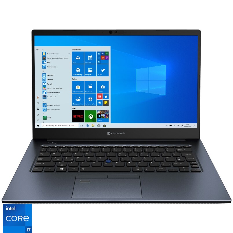 Fotografie Laptop Toshiba Portege X40-J-10T cu procesor Intel® Core™ i7-1165G7 pana la 4.70 GHz , 14'', Full HD, 16GB, 512GB SSD, Intel Iris Xe Graphics, Windows 10 Pro, Dark Blue