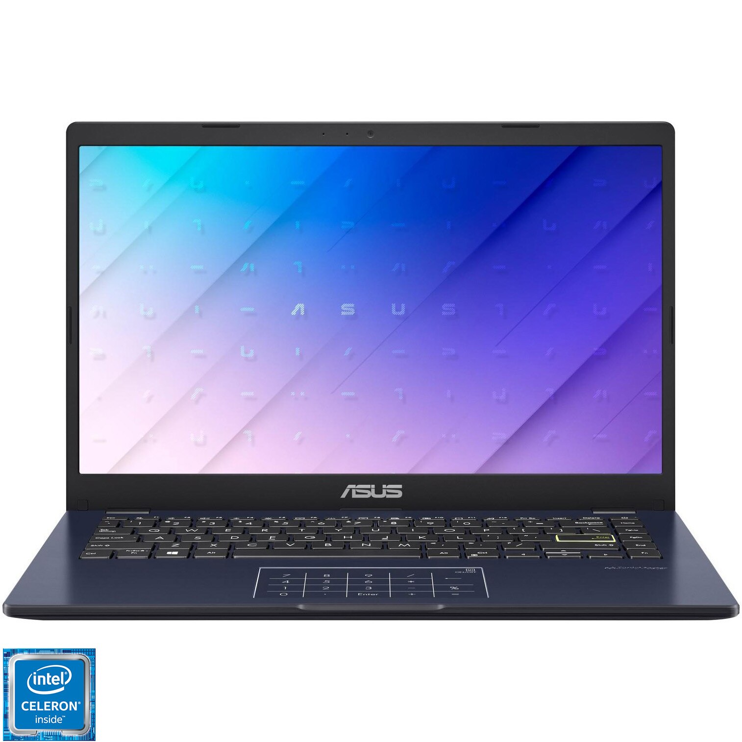 Fotografie Laptop ultraportabil ASUS E410KA cu procesor Intel® Celeron® N4500, 14", Full HD, 4GB, 256GB SSD, Intel® HD Graphics, No OS, Star Black