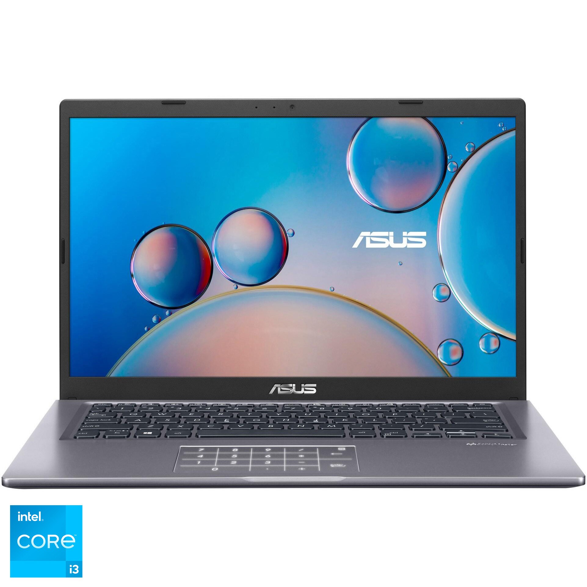 Fotografie Laptop ultraportabil ASUS X415EA cu procesor Intel® Core™ i3-1115G4, 14", Full HD, 8GB, 256GB, Intel® UHD Graphics, No OS, Slate Grey