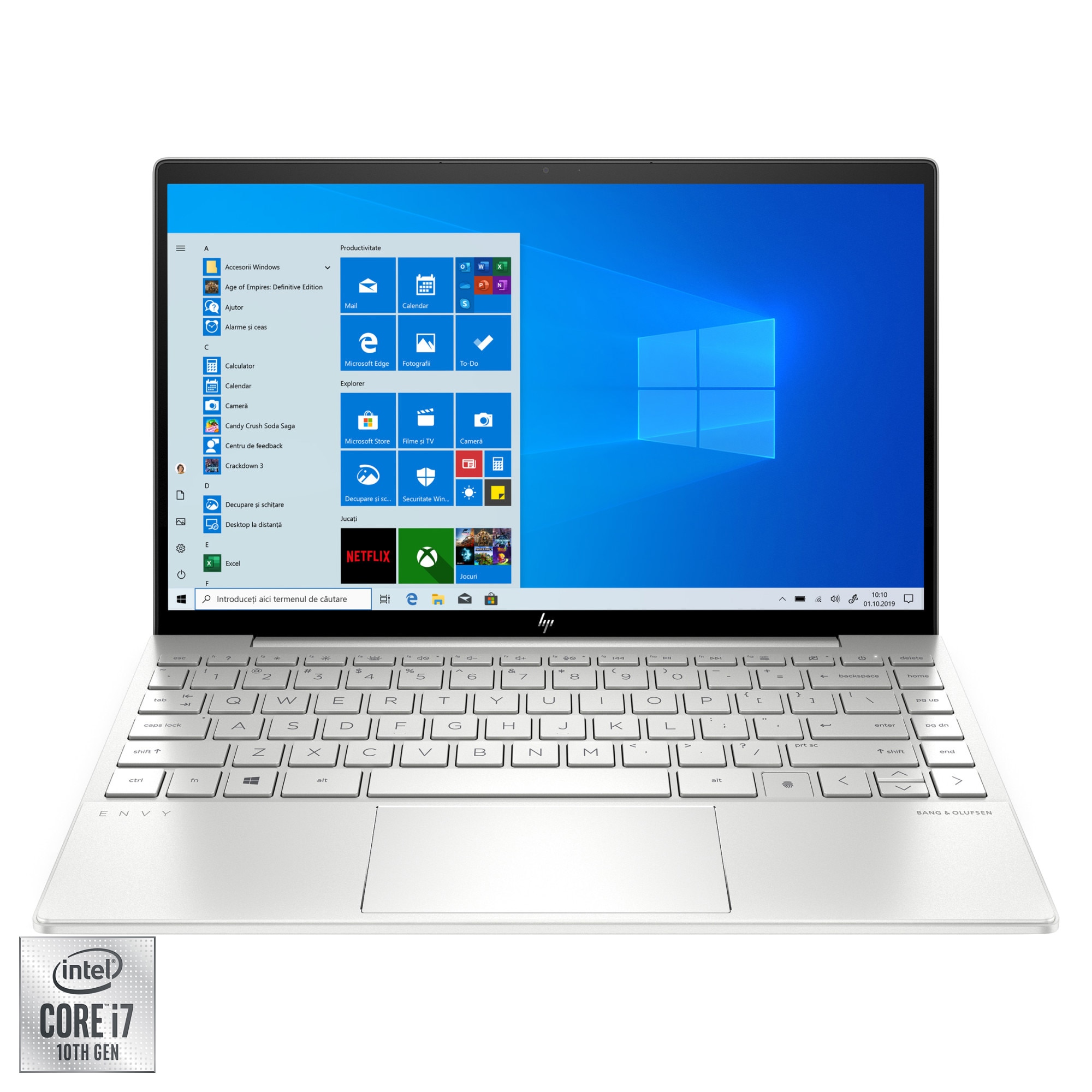 Fotografie Laptop ultraportabil HP ENVY 13-ba0027nn cu procesor Intel Core i7-10510U pana la 4.90 GHz, 13.3", Full HD, 8GB, 512GB SSD, Nvidia GeForce MX350 2GB, Windows 10 Home, Natural Silver