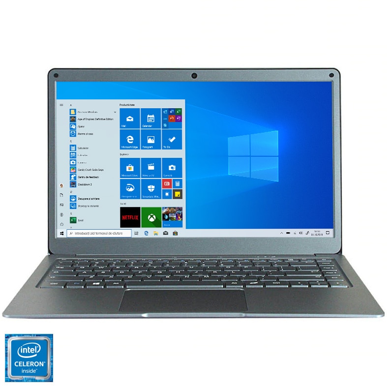 Fotografie Laptop ultraportabil Jumper EzBook X3 cu procesor Intel Celeron N3450 Quad - Core pana la 2.20 GHz, 13.3", Full HD, 8GB, 128GB SSD, Intel® HD Graphics 500, Windows 10 Home, Grey
