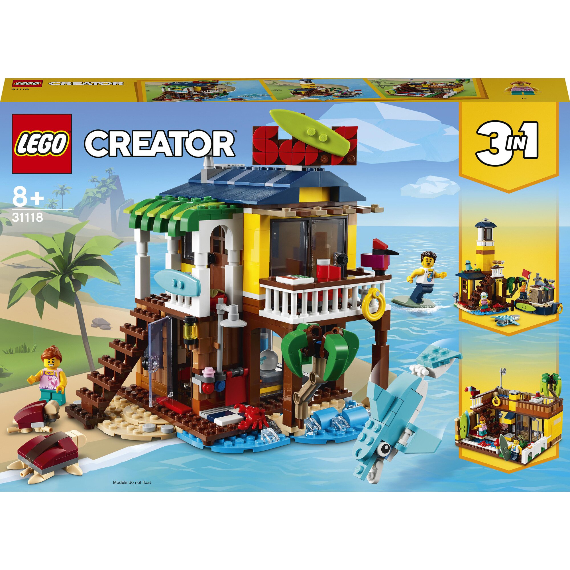 Fotografie LEGO Creator 3 in 1 - Casa de pe plaja a surferilor 31118, 564 piese