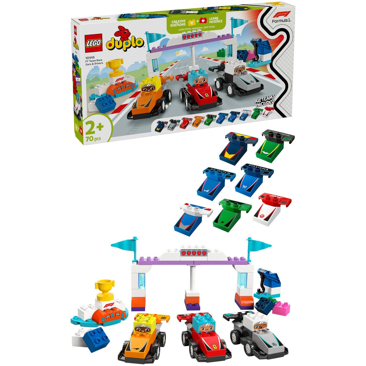 Fotografie LEGO® DUPLO - Echipa F1®: Masini si piloti de curse 10445, 70 piese