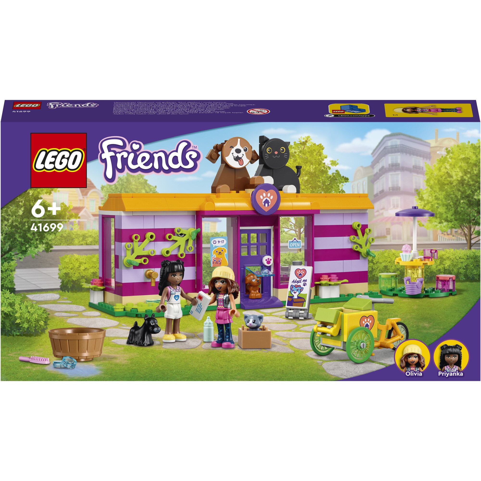 Fotografie LEGO® Friends - Cafeneaua de la adapostul pentru adoptia animalutelor 41699, 292 piese