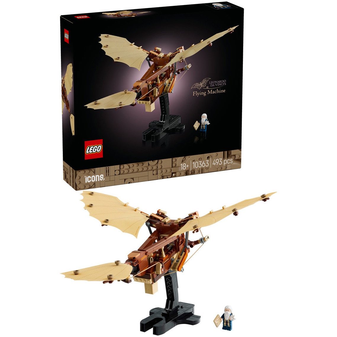 Fotografie LEGO® Icons - Masina zburatoare a lui Leonardo da Vinci 10363, 493 piese