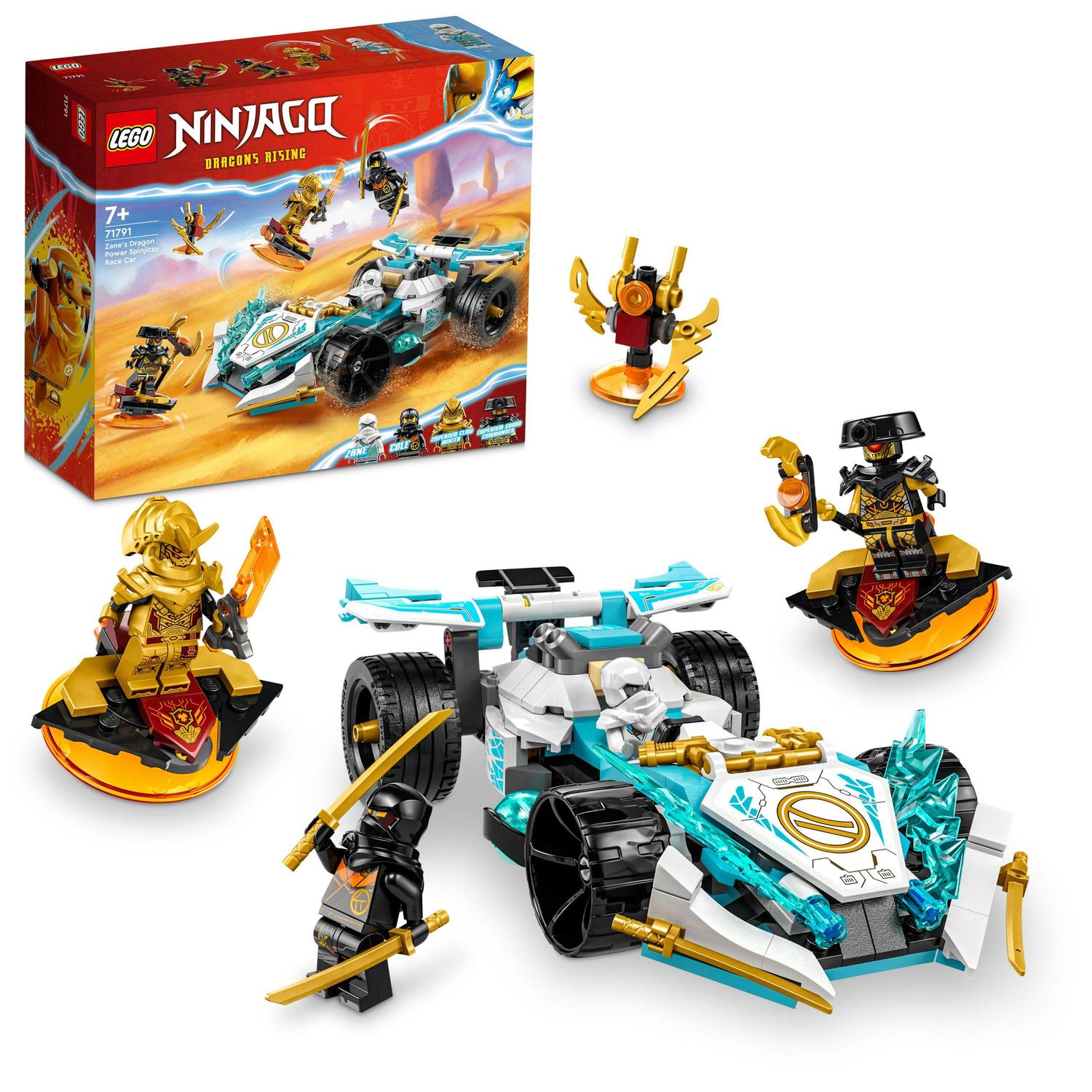 Fotografie LEGO® Ninjago - Masina de curse Spinjitzu a lui Zane cu puterea dragonului 71791, 307 piese