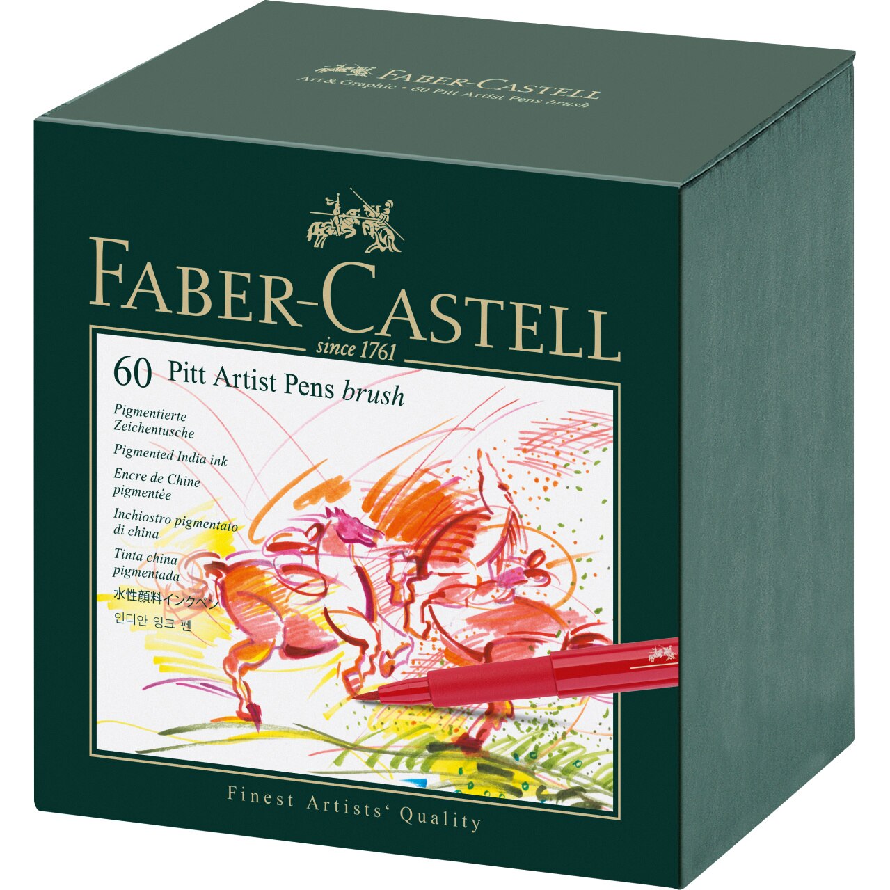 Fotografie Markere cu cerneala Faber-Castell Pitt Artist Pen 60 buc, cutie studio