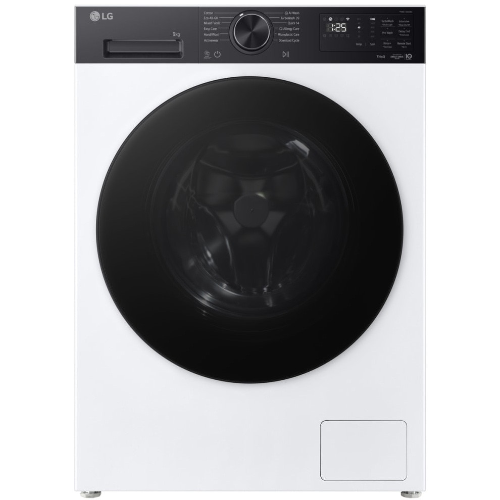 Fotografie Masina de spalat LG, F2X50S9TKB, DIRECT DRIVE, 9 kg ,1200 RPM, Steam Spa, Wi-Fi, TurboWash™ 360°, cls A. Alb, SLIM