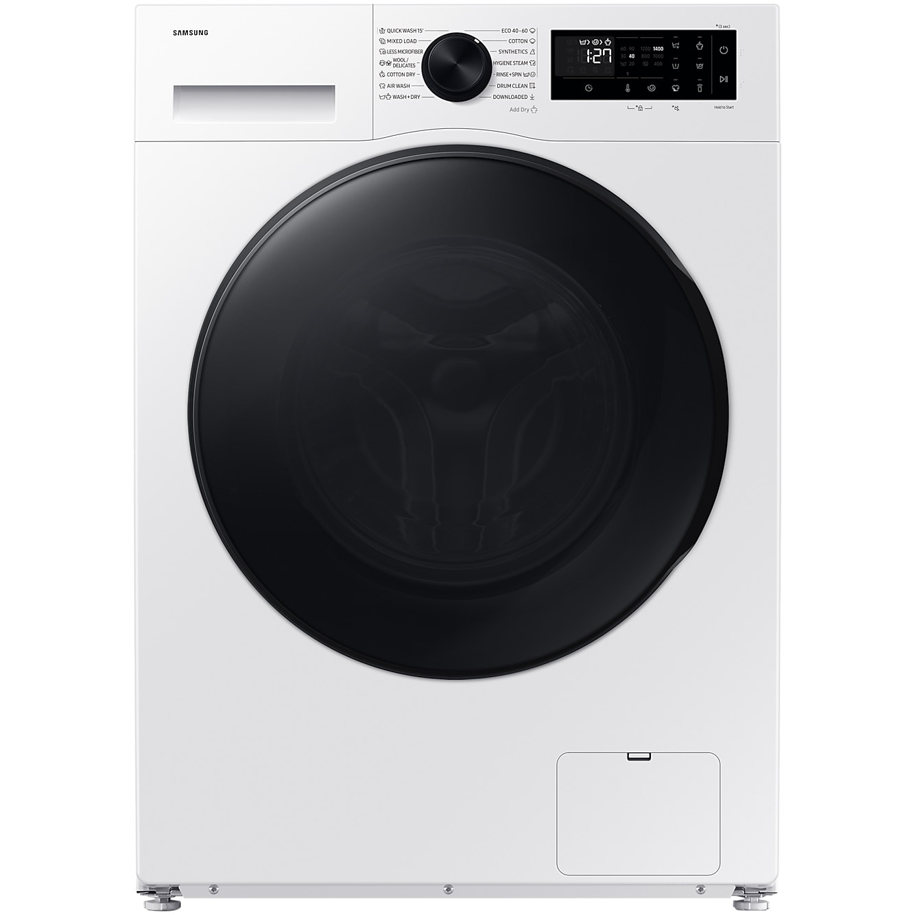 Fotografie Masina de spalat rufe cu uscator Samsung WD11DG5B15BELE, Spalare 11 kg, Uscare 6 kg, 1400 RPM, Clasa D, AI Ecobubble, WiFi, Alb