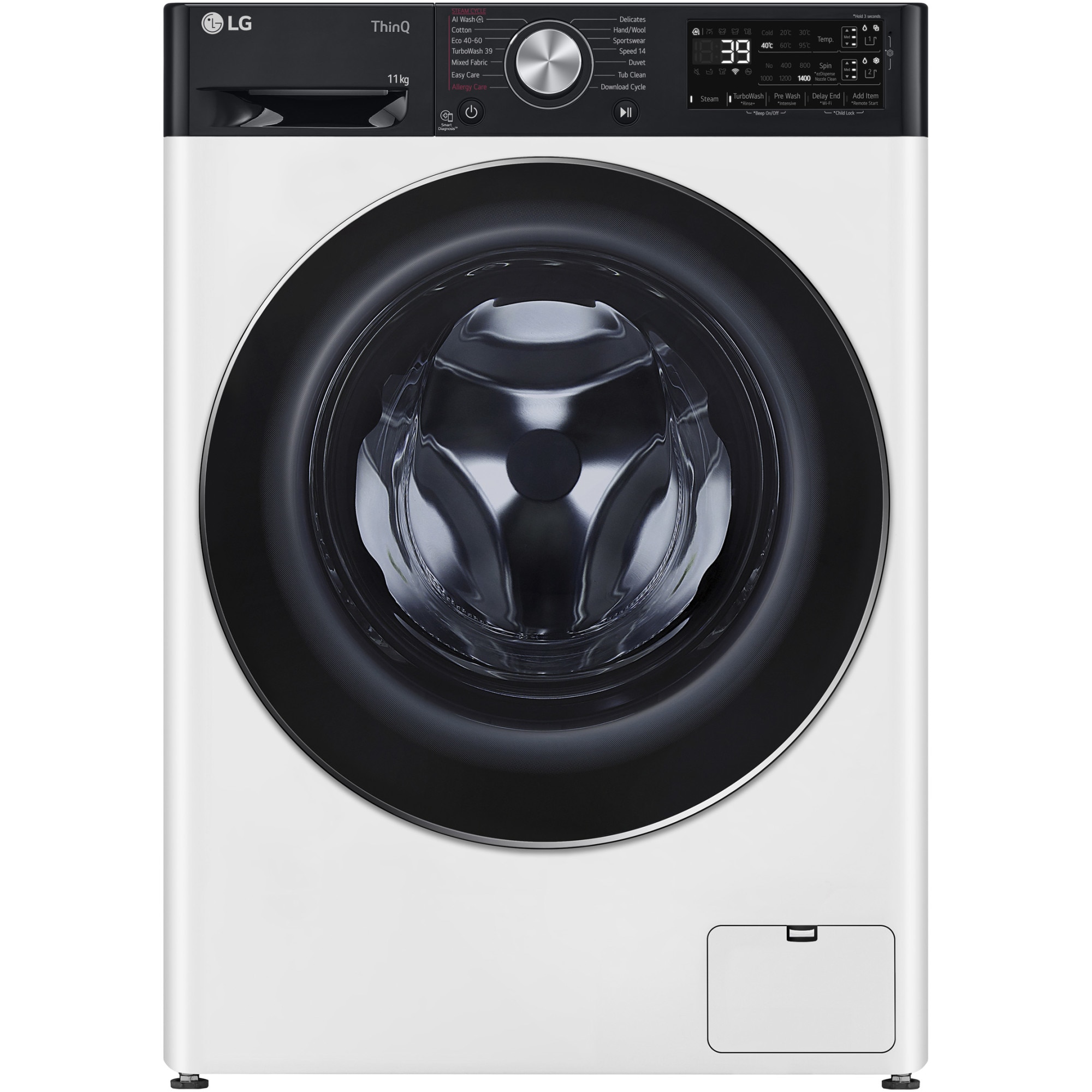 Fotografie Masina de spalat rufe LG F4WR711S3HA, 11 kg, 1400 rpm, Clasa A, Motor AI Direct Drive, Auto Dose, WiFi, Smart Diagnosis, TurboWash, Alb