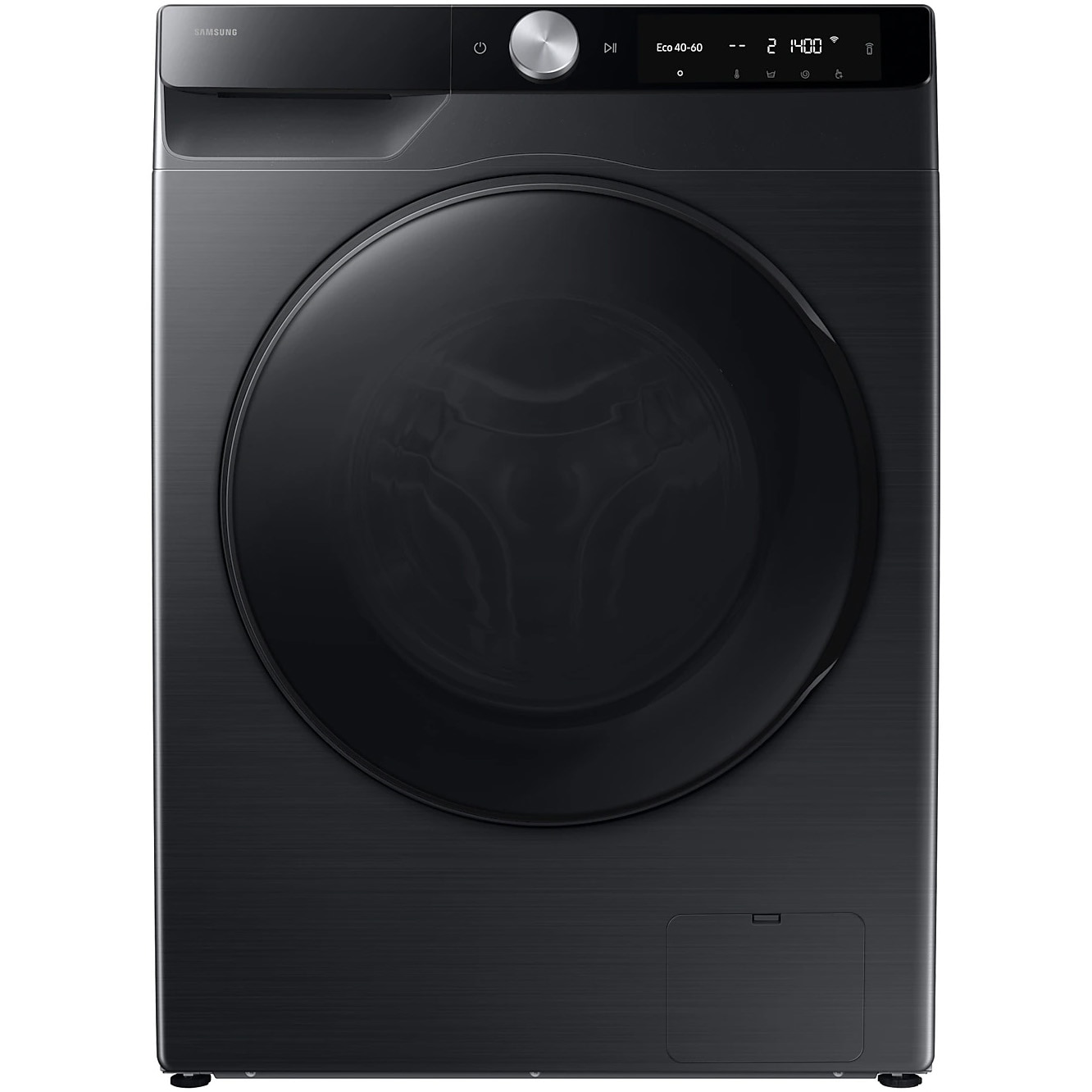 Fotografie Masina de spalat rufe slim cu uscator Samsung WD90DG6G94BBU4, Spalare 9 kg, Uscare 5 kg, 1400 rpm, Clasa A, AI Control, AI Wash, Auto Dispense, AI Ecobubble, Super Speed 39, Space Max, Smart Things WiFi, Digital Inverter Motor, Negru