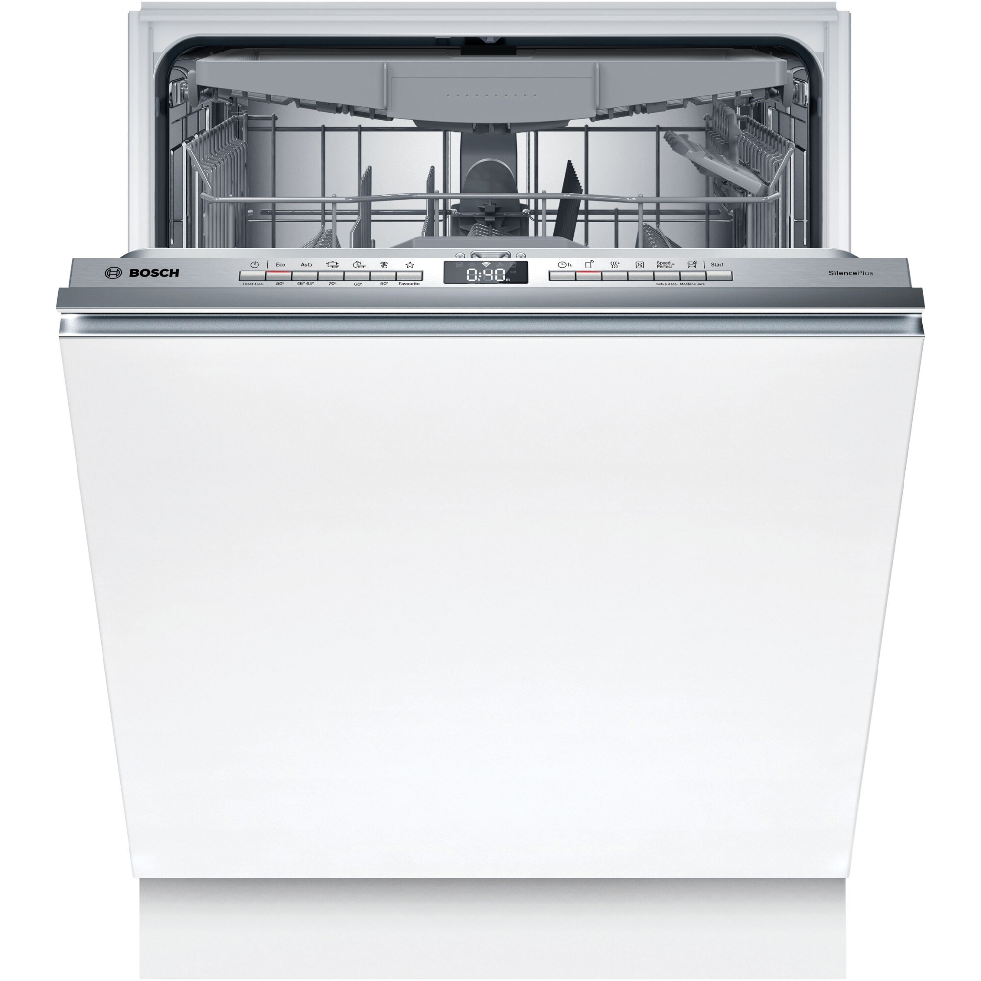 Fotografie Masina de spalat vase incorporabila Bosch SBH4ECX28E, 14 seturi, 6 programe, ExtraDry, VarioHinge, EcoSilence Drive, Tab-count, Status light, Home Connect, 60 cm, Clasa A