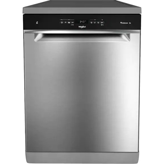Fotografie Masina de spalat vase Whirlpool WFO3T233P65X, 14 seturi, 10 programe, Clasa D, PowerClean Pro, Tehnologia al 6-lea Simt, Motor Inverter, Sistem Natural Dry, 60 cm, Inox