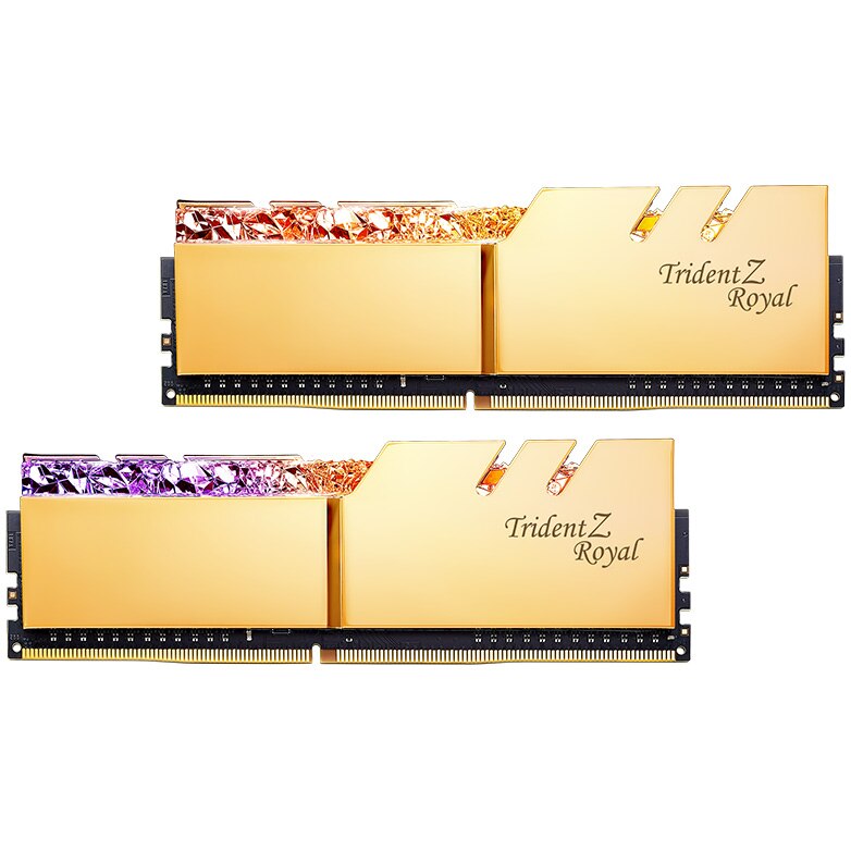 Fotografie Memorie G.SKILL Trident Z Royal Gold, 64GB(2x32GB) DDR4, 2666MHz CL19, Dual Channel Kit