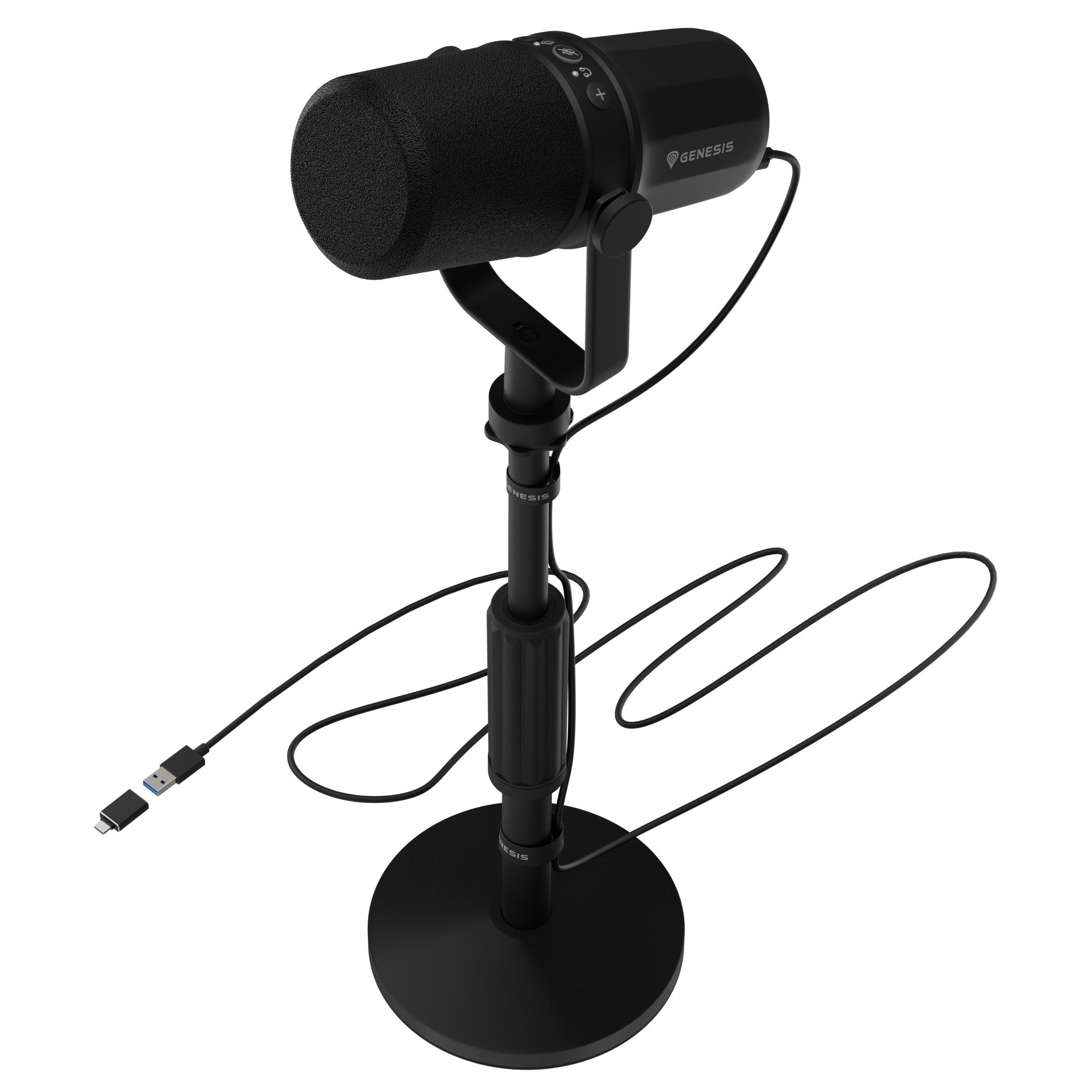 Fotografie Microfon Genesis Radium 750D Studio USB/XLR stand, tip microfon cardioid, unidirectional, sensivitate microfon -54 dB, impendanta 600Ohm, lungime cablu 200cm, negru